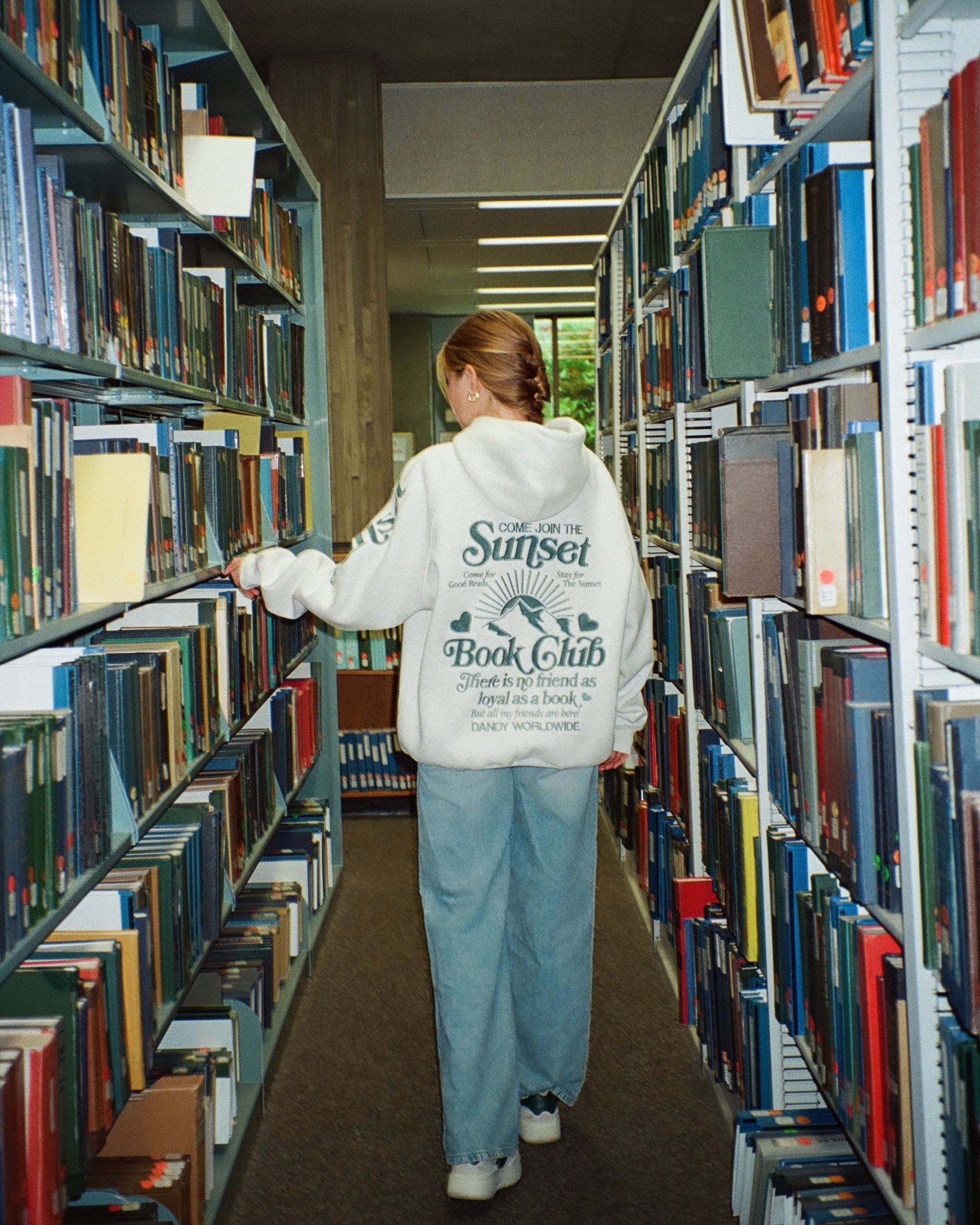 "Book Club" Oversized Lux Hoodie in Heather Gray and Blue - Image 13