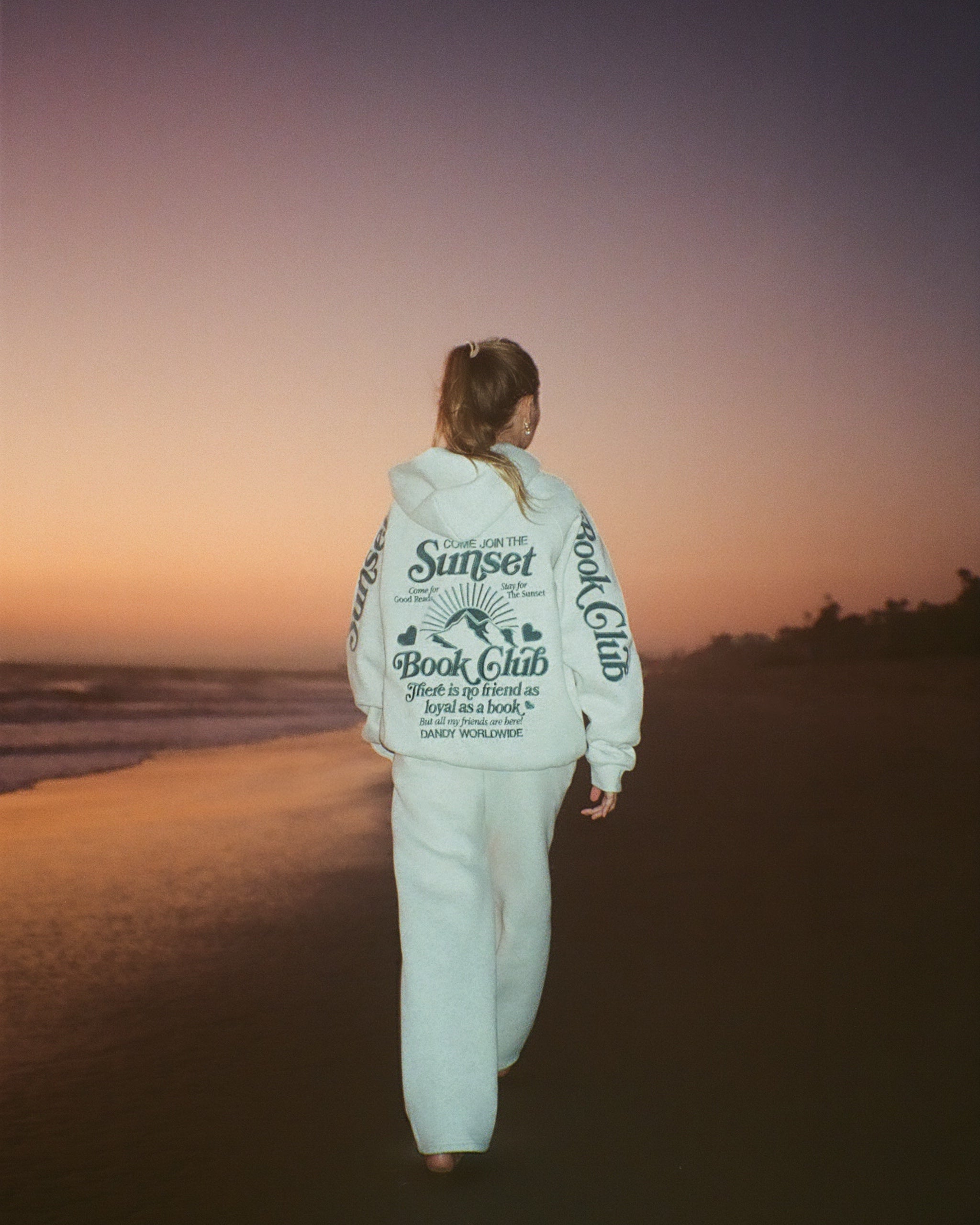 "Book Club" Oversized Lux Hoodie in Heather Gray and Blue - Image 12