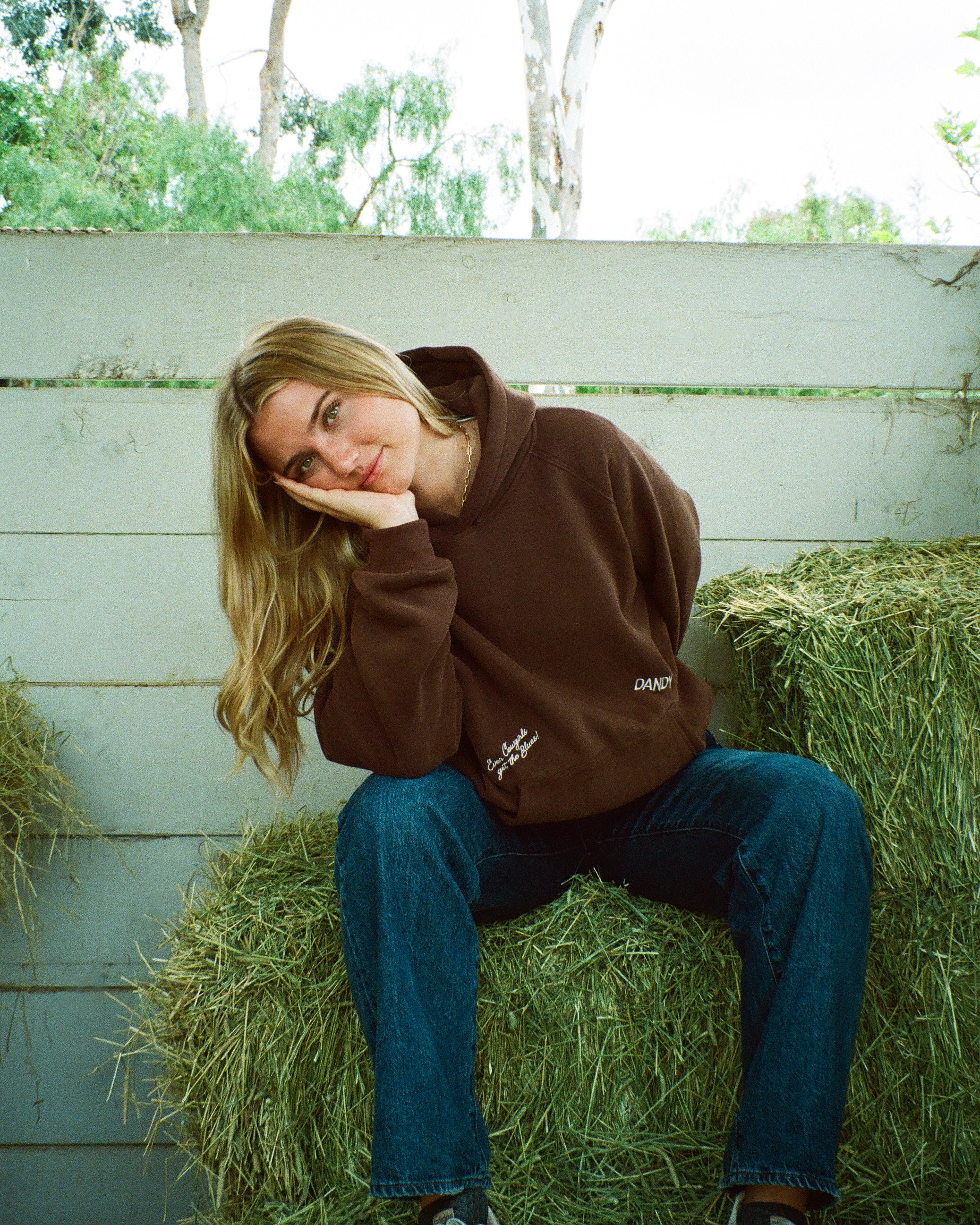 "Cowgirl" Oversized Lux Hoodie in Brown - Image 2