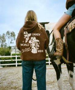 "Cowgirl" Oversized Lux Hoodie in Brown