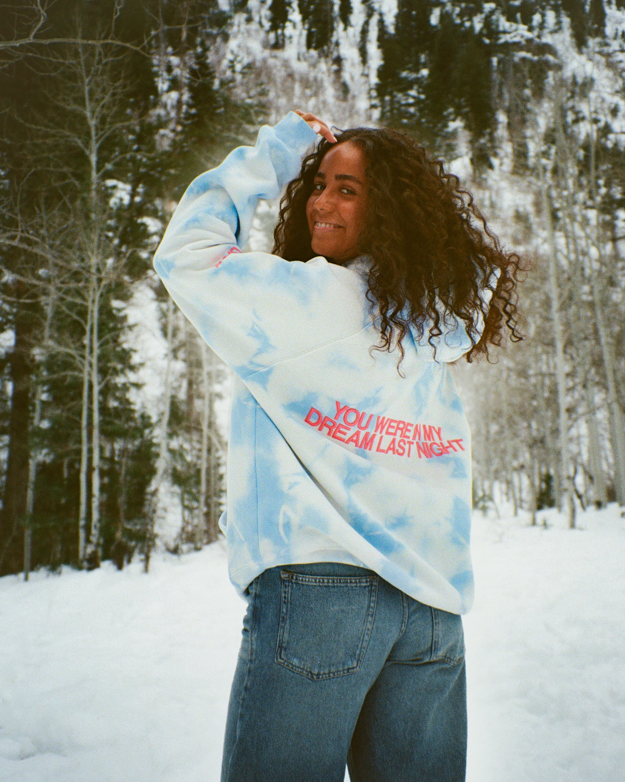 "Dream" Oversized Lux Hoodie in Sky Blue - Image 17