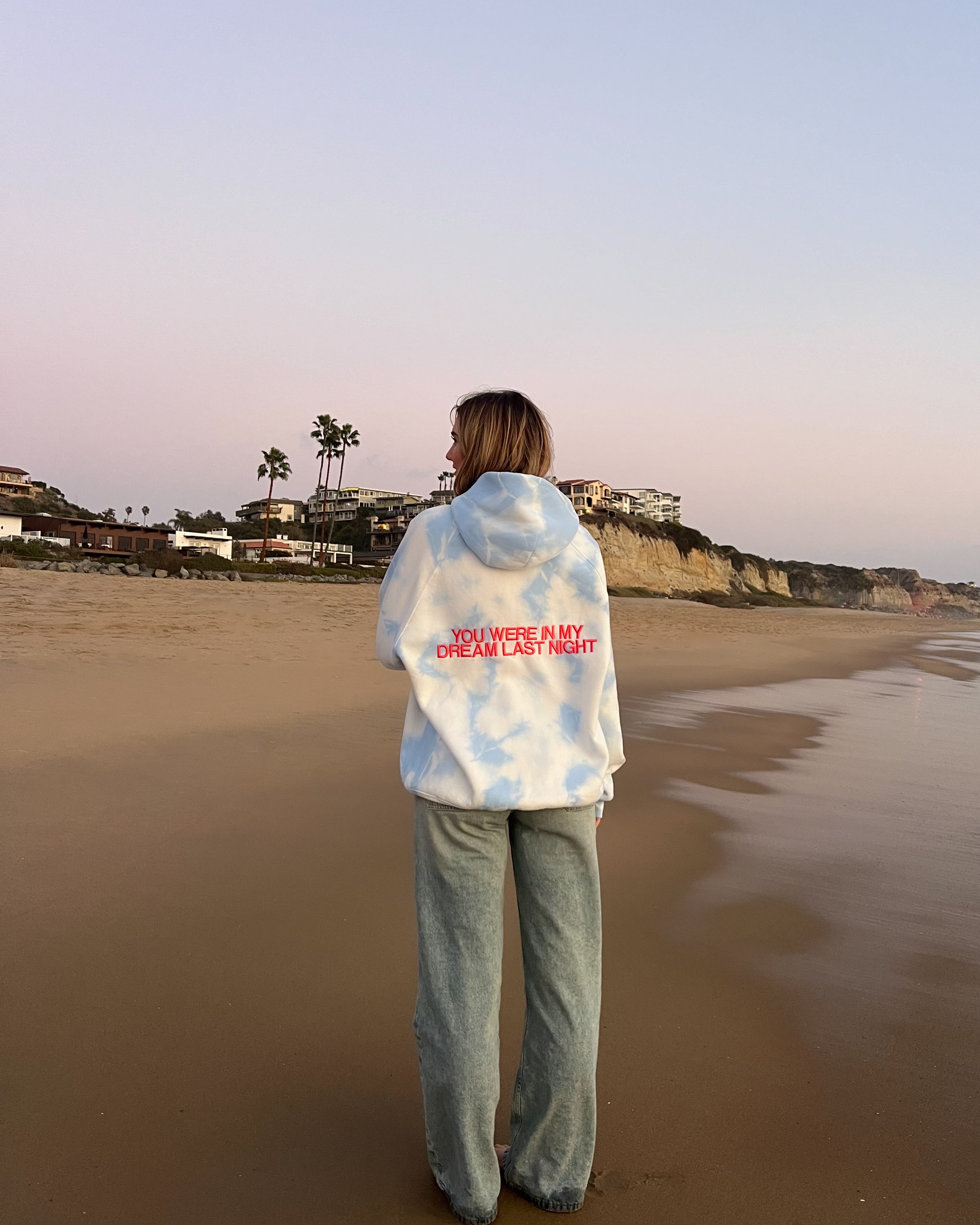 "Dream" Oversized Lux Hoodie in Sky Blue - Image 4