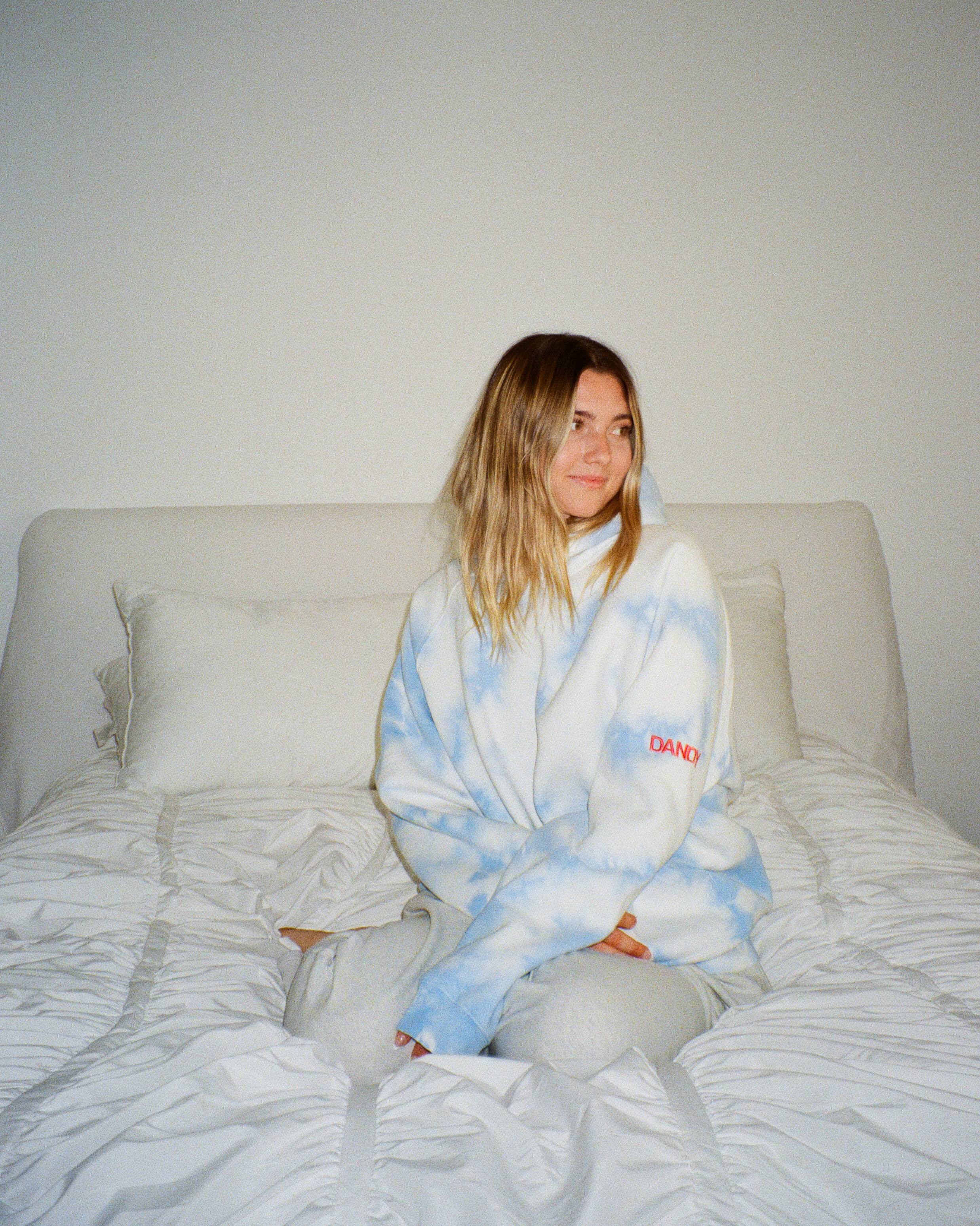 "Dream" Oversized Lux Hoodie in Sky Blue - Image 5