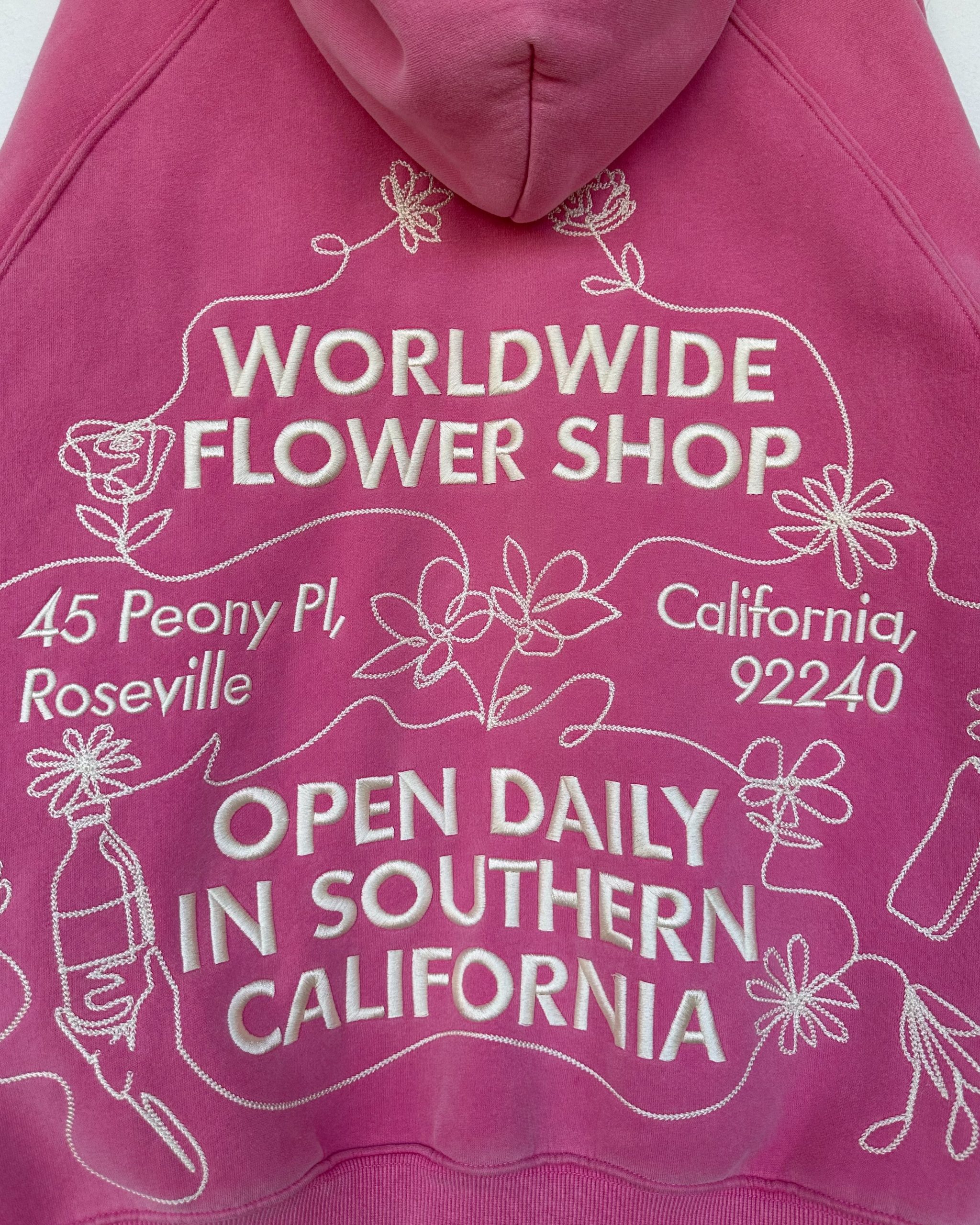 "Flower Shop" Oversized Lux Hoodie in Vintage Washed Pink - Image 4