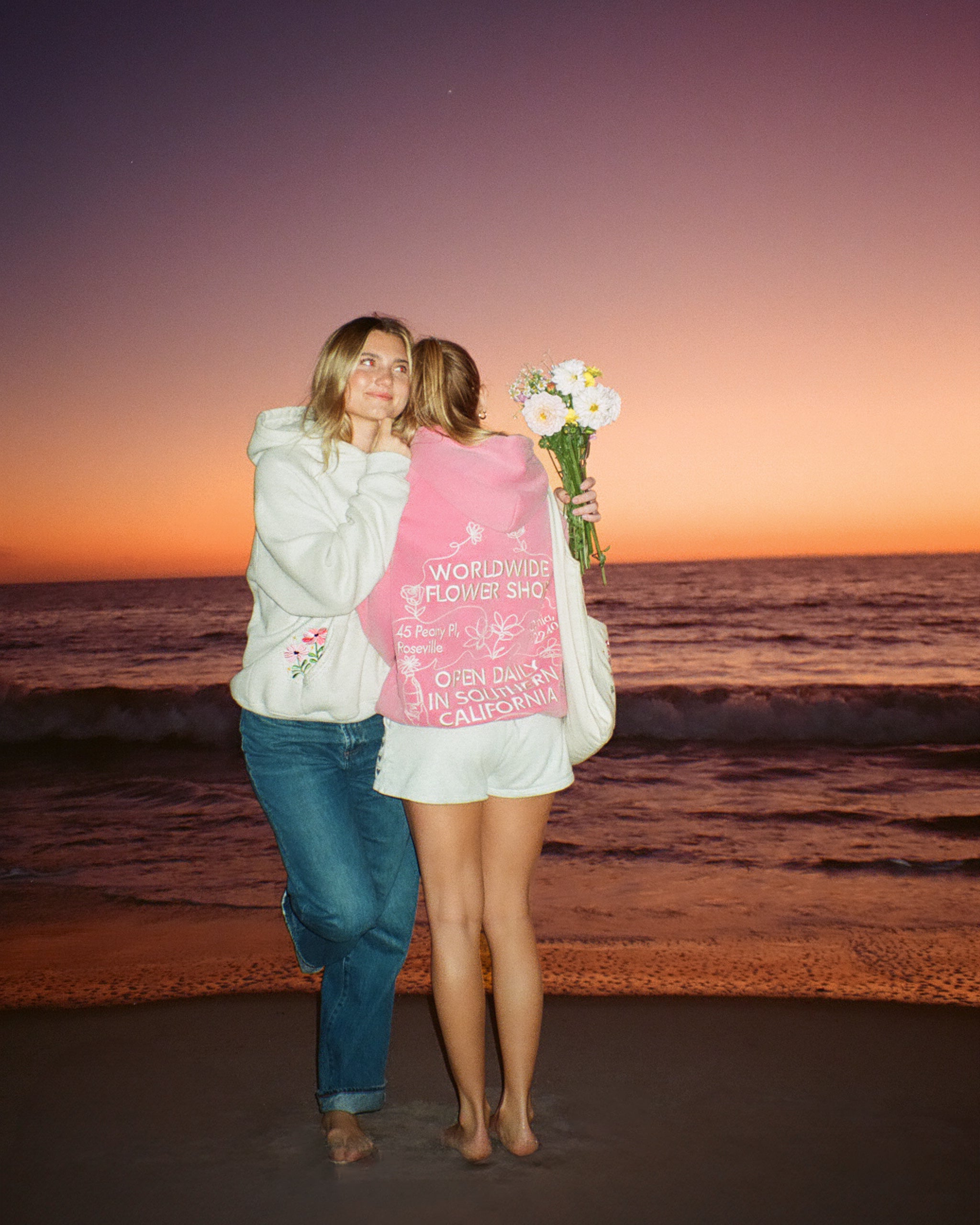 "Flower Shop" Oversized Lux Hoodie in Vintage Washed Pink - Image 17