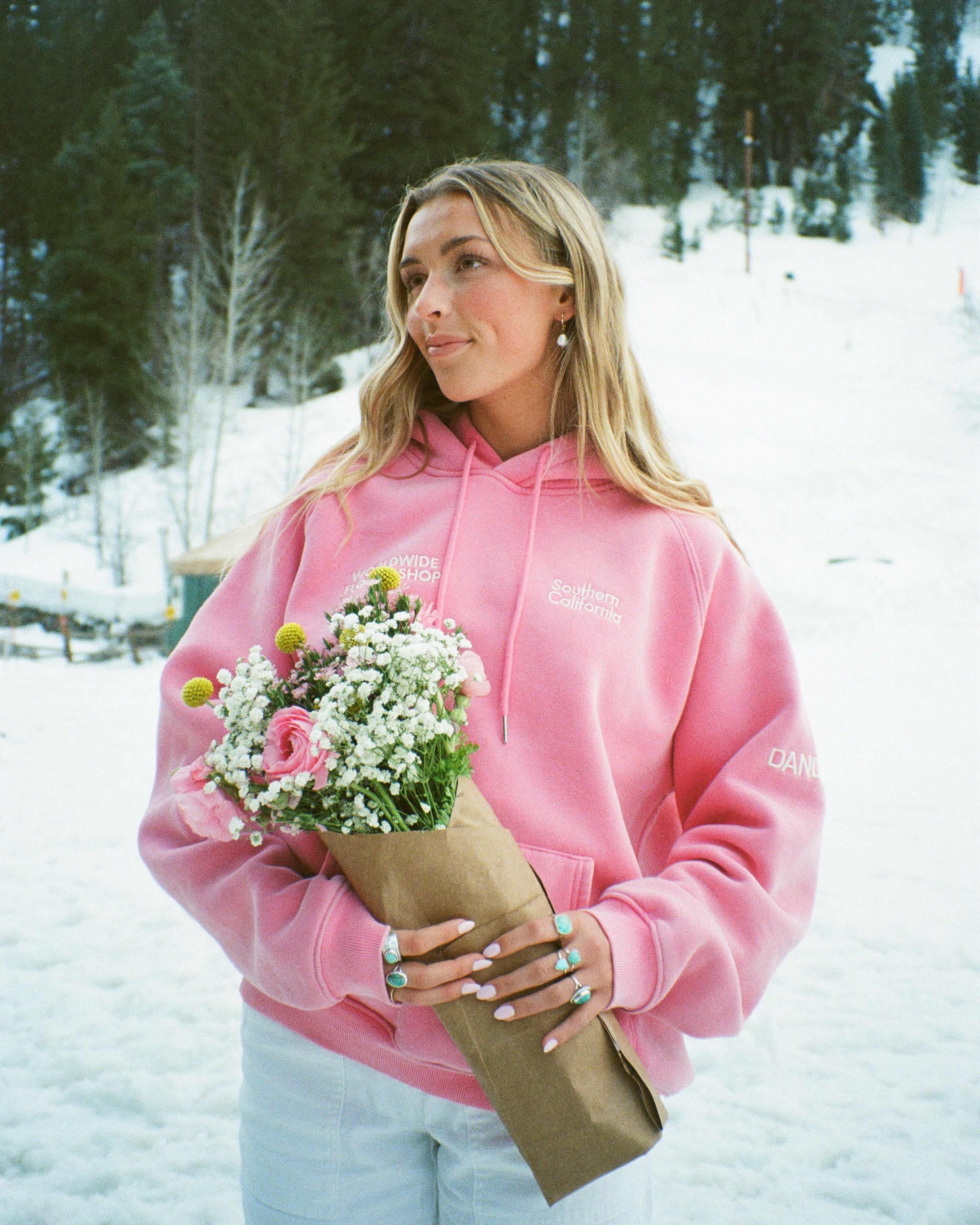 "Flower Shop" Oversized Lux Hoodie in Vintage Washed Pink - Image 14