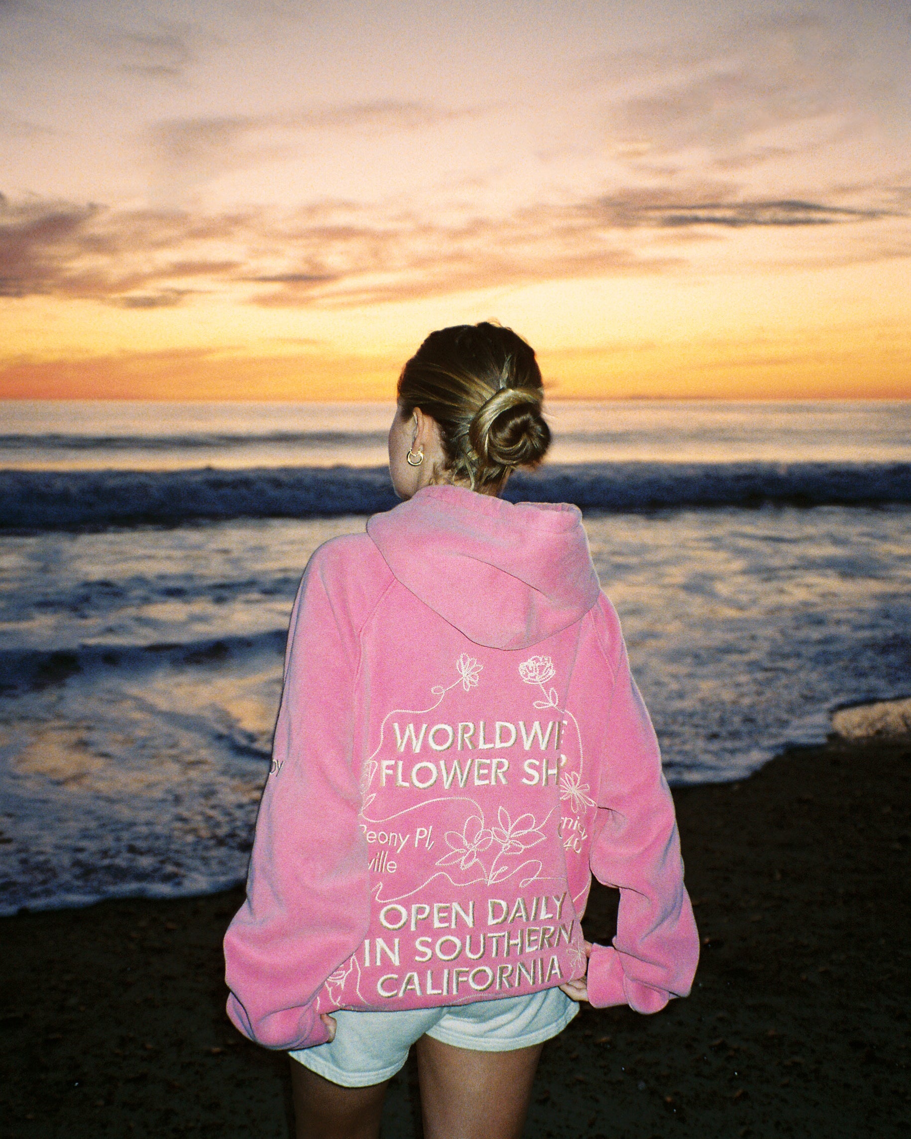 "Flower Shop" Oversized Lux Hoodie in Vintage Washed Pink - Image 8