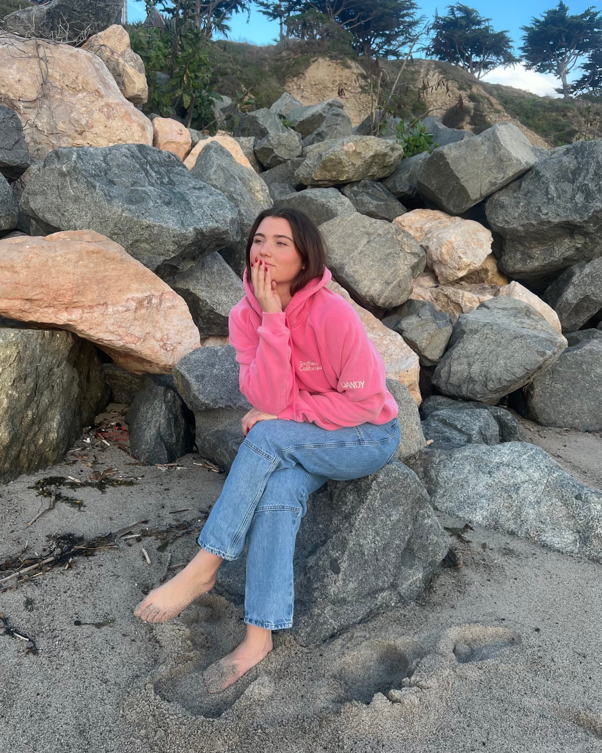 "Flower Shop" Oversized Lux Hoodie in Vintage Washed Pink - Image 6