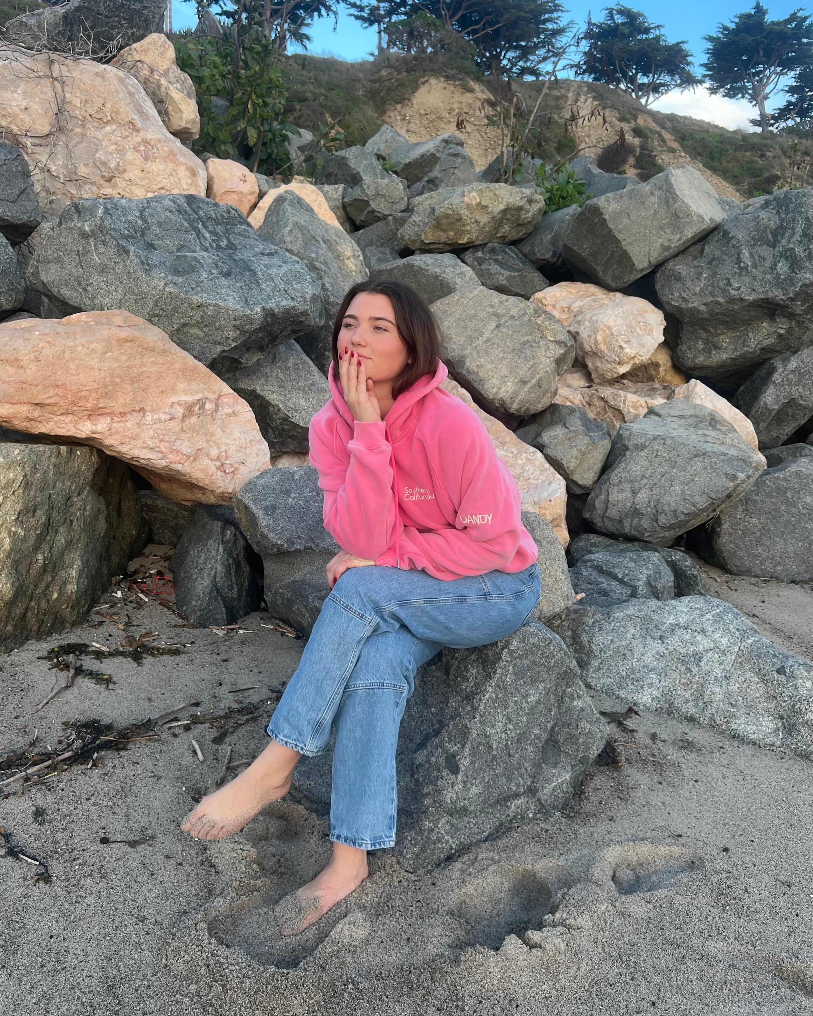 "Flower Shop" Oversized Lux Hoodie in Vintage Washed Pink - Image 6