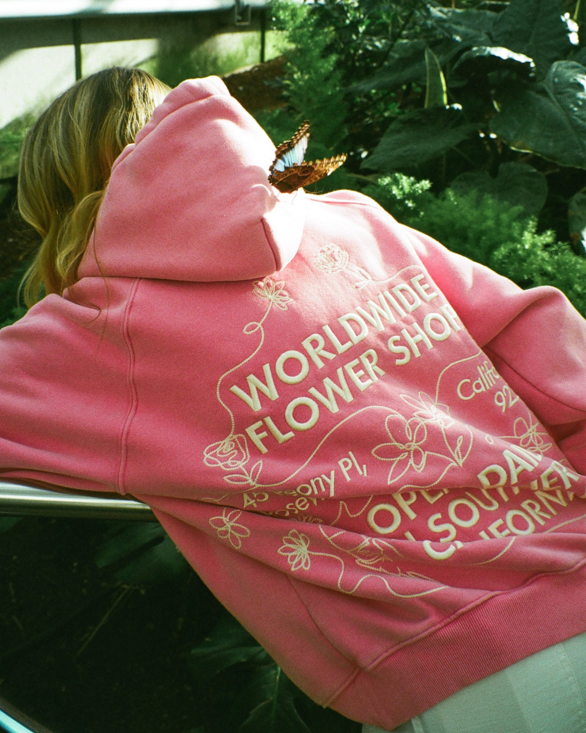 "Flower Shop" Oversized Lux Hoodie in Vintage Washed Pink - Image 11