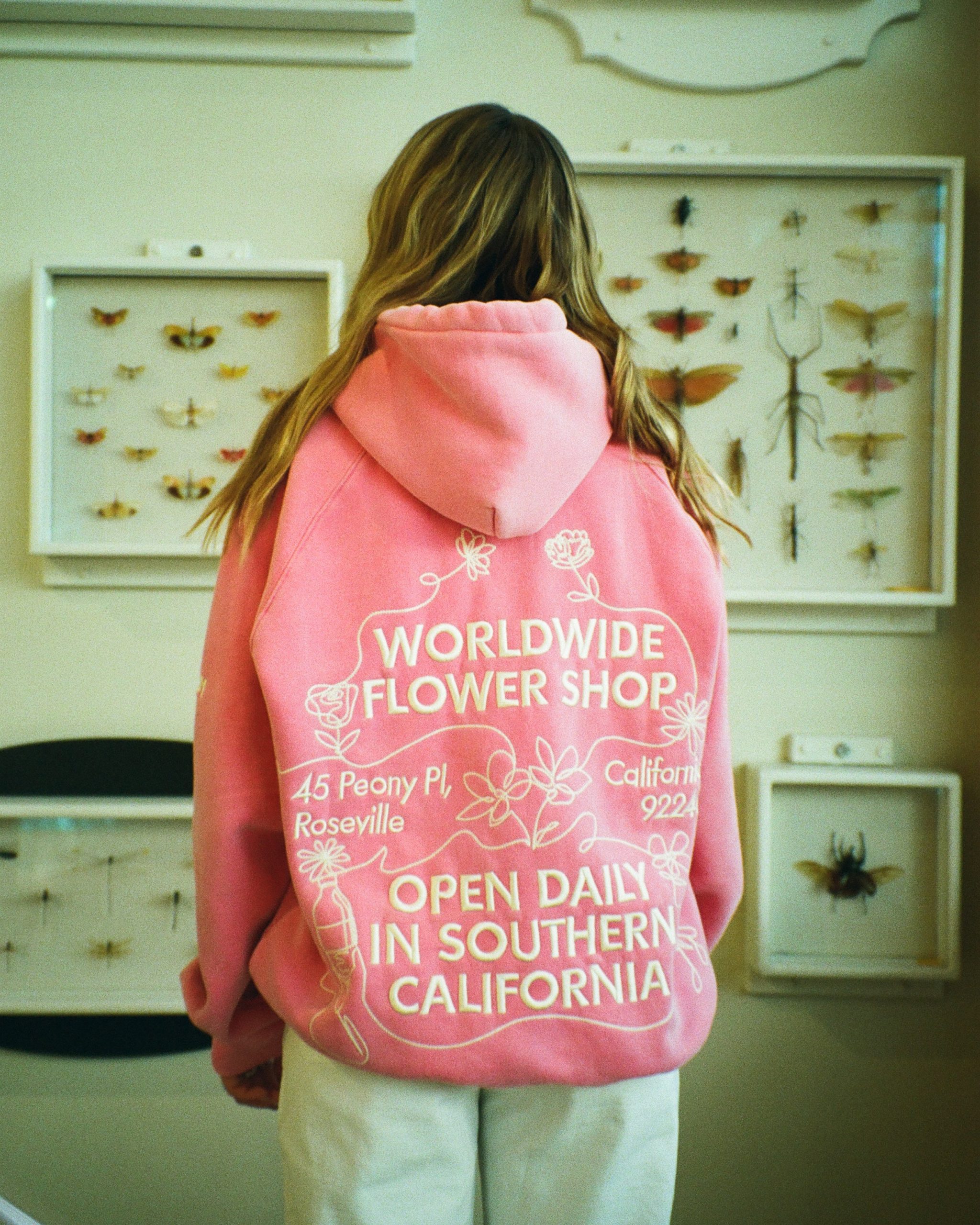 "Flower Shop" Oversized Lux Hoodie in Vintage Washed Pink - Image 10
