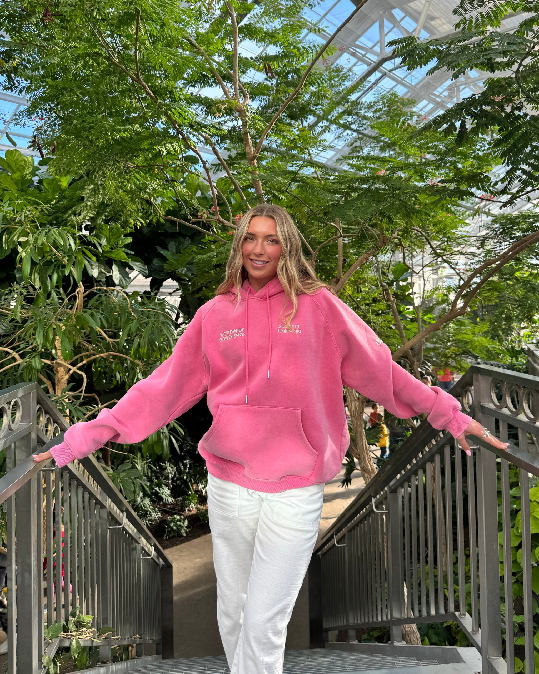 "Flower Shop" Oversized Lux Hoodie in Vintage Washed Pink - Image 7