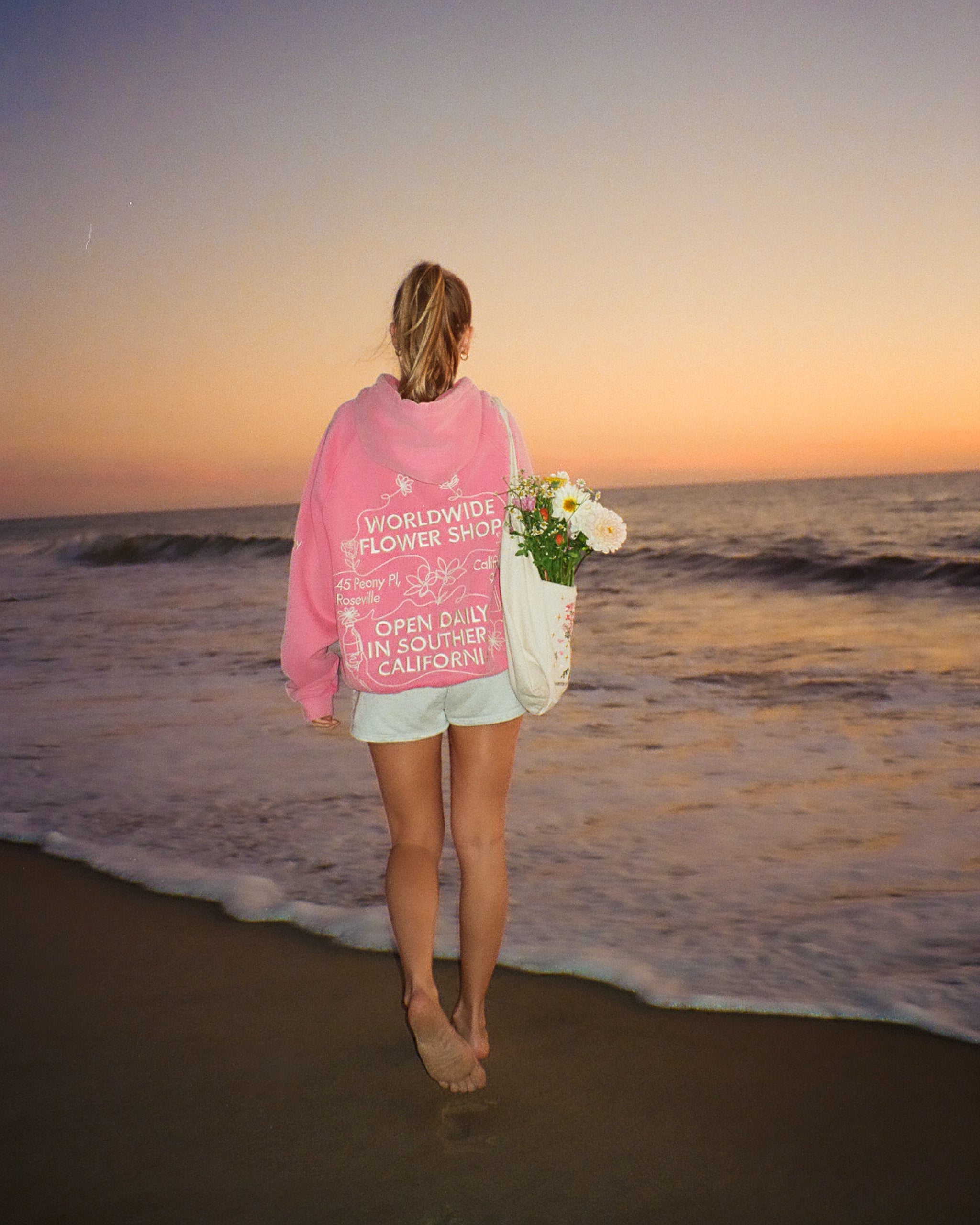 "Flower Shop" Oversized Lux Hoodie in Vintage Washed Pink - Image 18