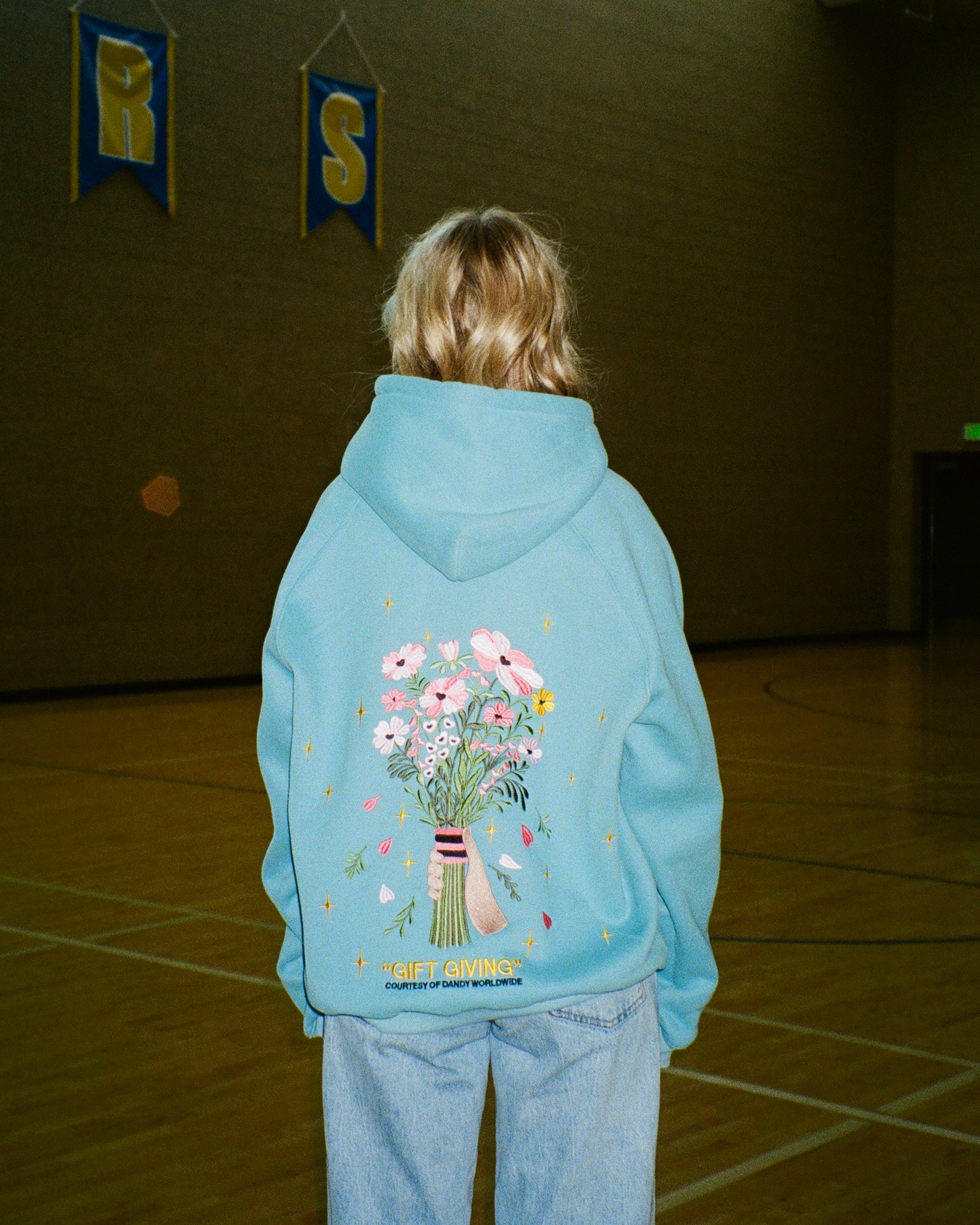 "Gift Giving" Oversized Lux Hoodie in Blue - Image 5