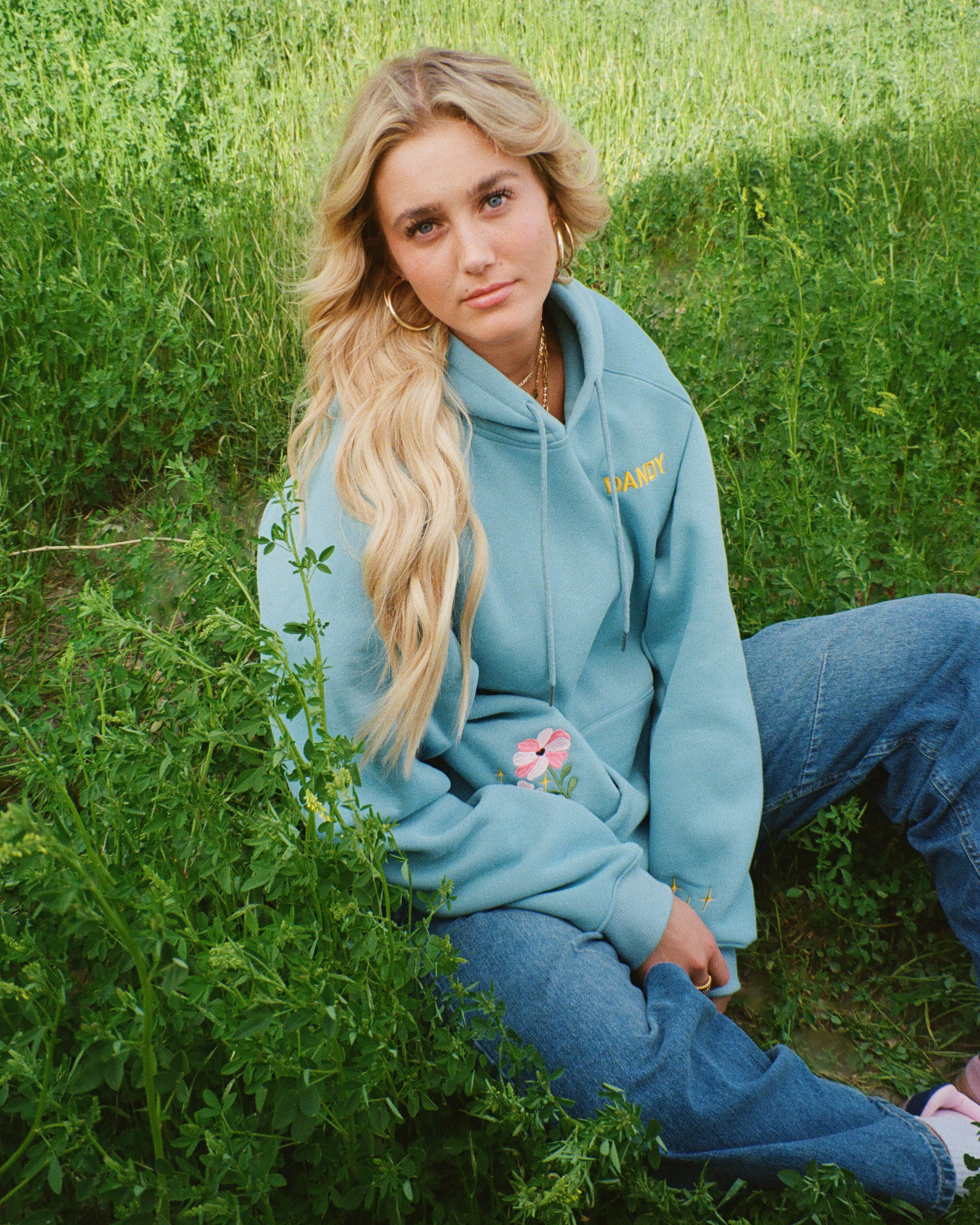 "Gift Giving" Oversized Lux Hoodie in Blue - Image 12