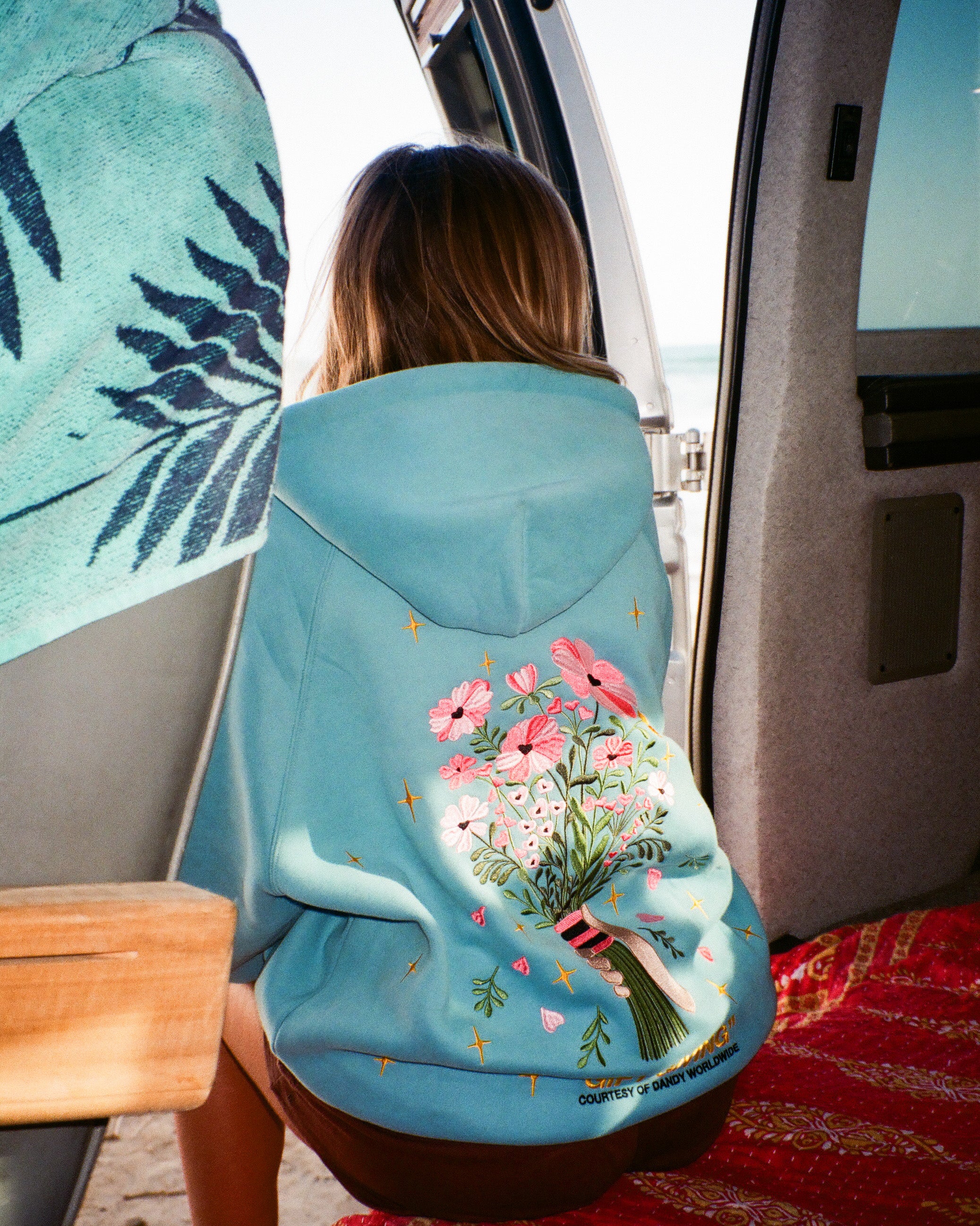"Gift Giving" Oversized Lux Hoodie in Blue - Image 9
