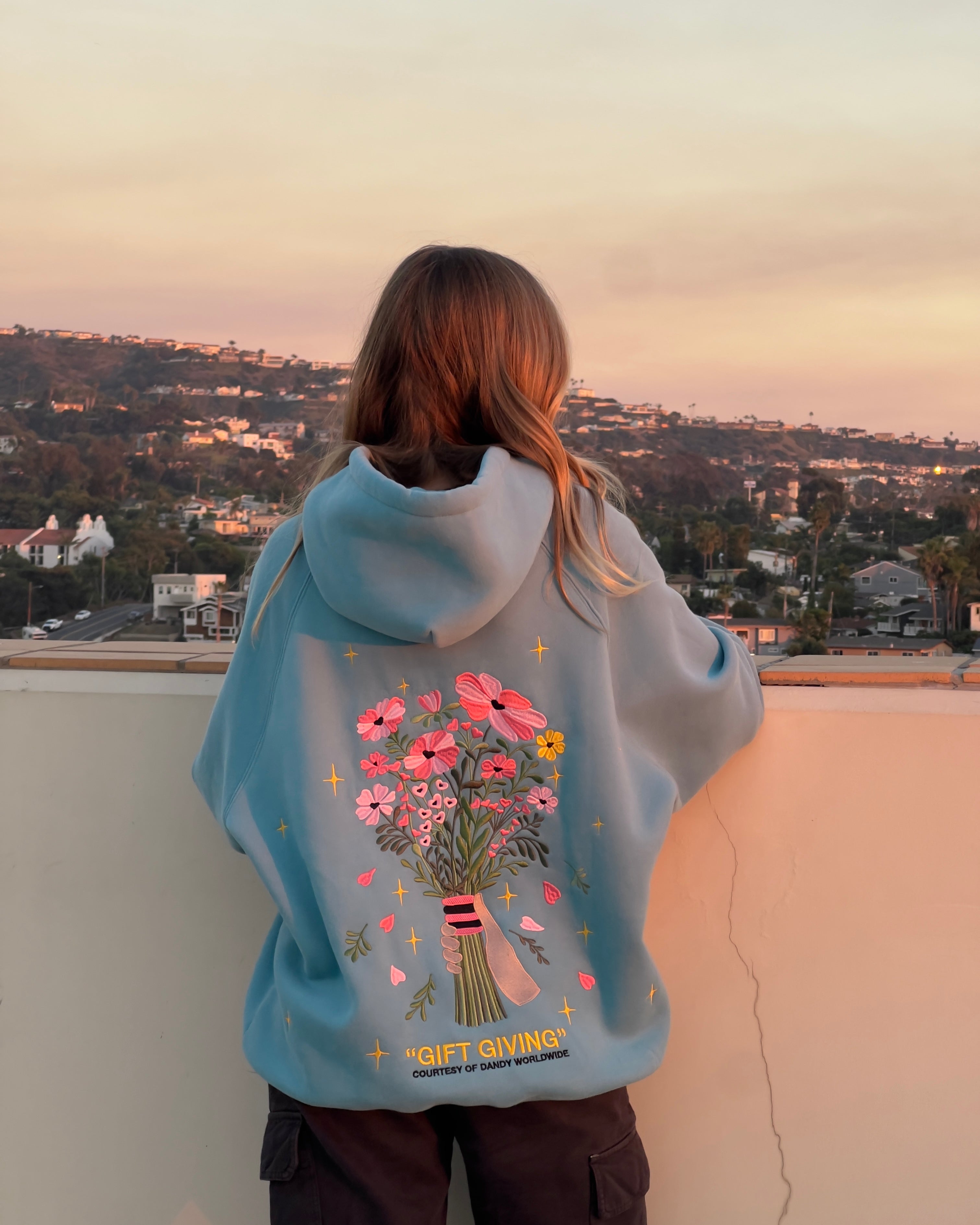 "Gift Giving" Oversized Lux Hoodie in Blue - Image 2