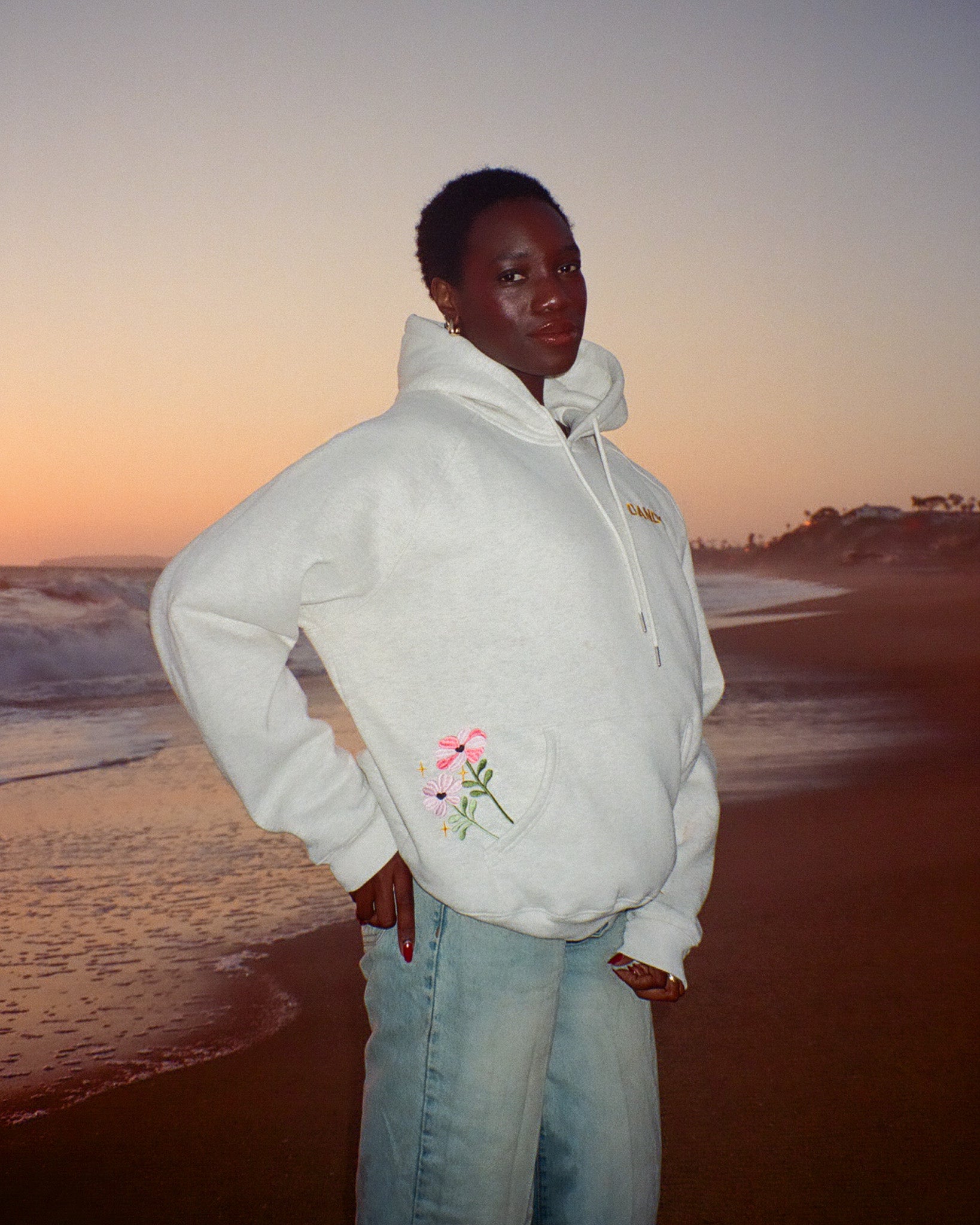 "Gift Giving" Oversized Lux Hoodie in Heather Gray - Image 4