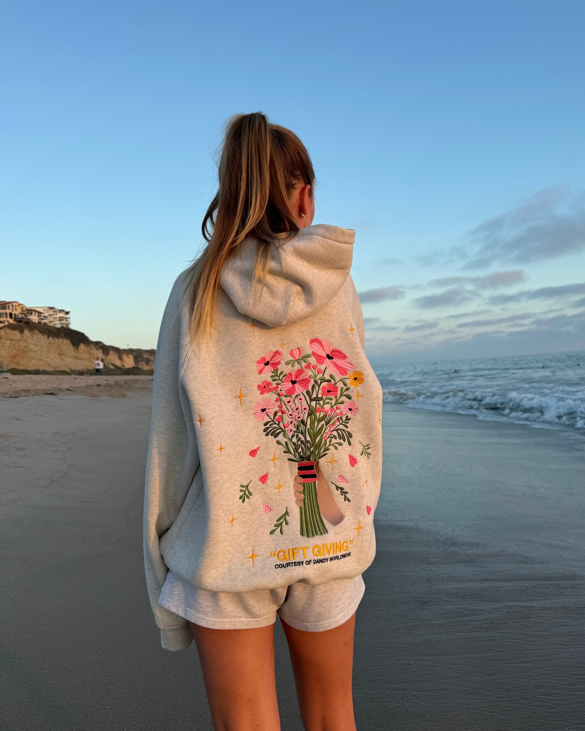 "Gift Giving" Oversized Lux Hoodie in Heather Gray - Image 7