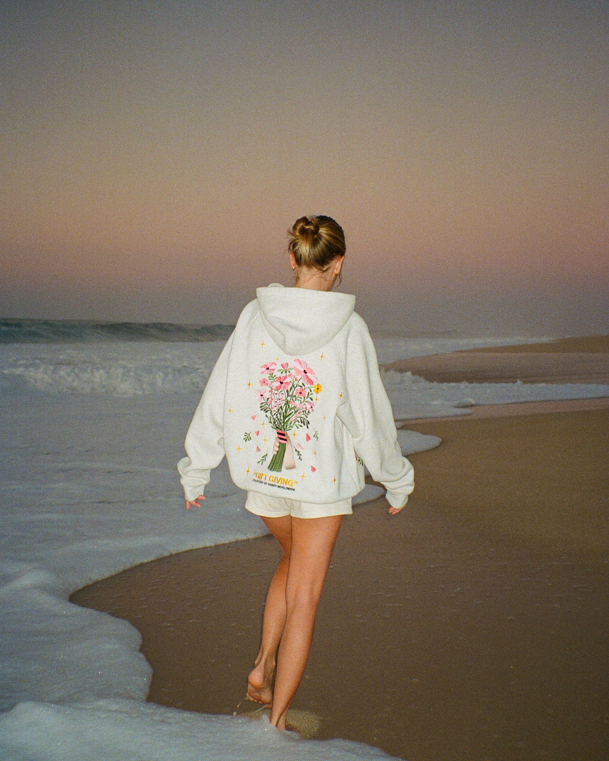 "Gift Giving" Oversized Lux Hoodie in Heather Gray - Image 8