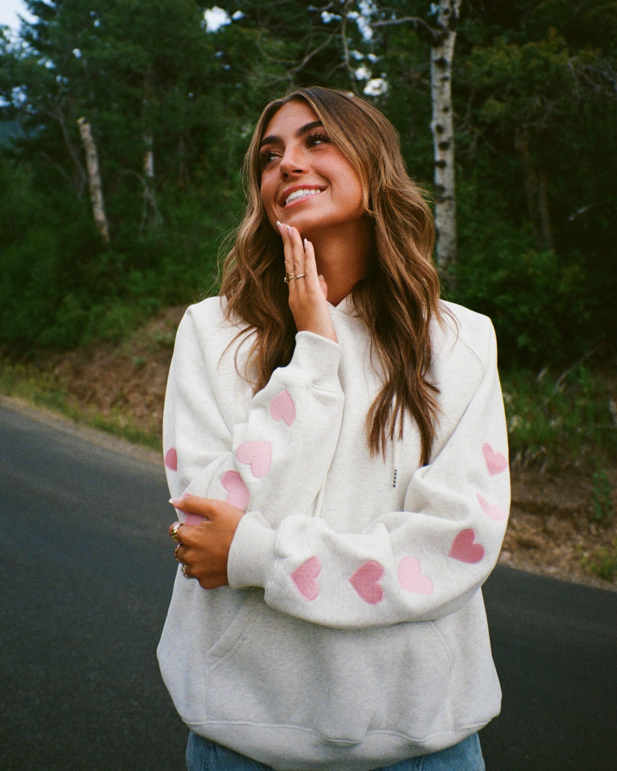 "Heart on My Sleeve" Oversized Lux Hoodie in Heather Gray - Image 9