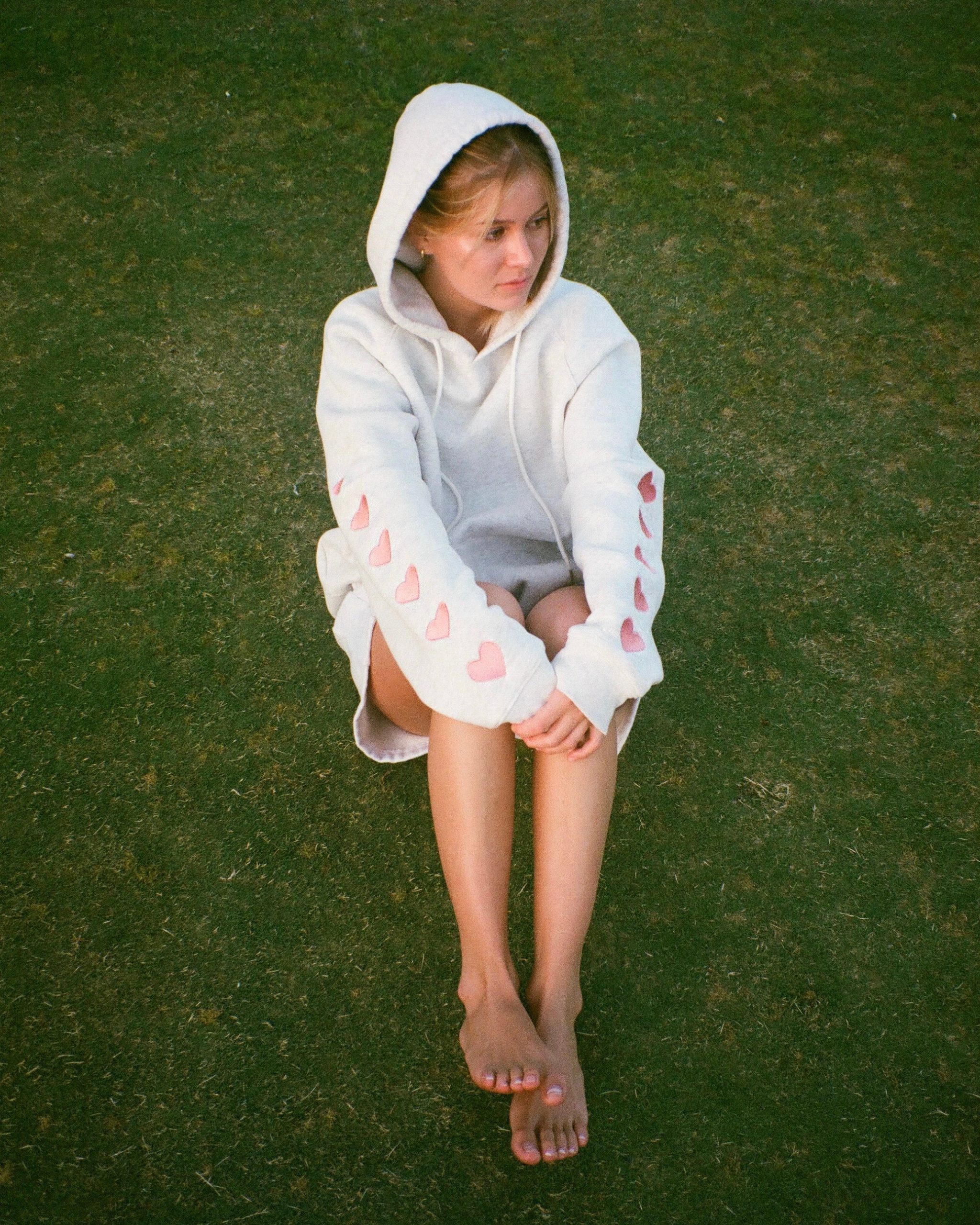 "Heart on My Sleeve" Oversized Lux Hoodie in Heather Gray - Image 12