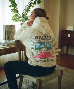 "Interiors" Oversized Lux Hoodie in Heather Gray