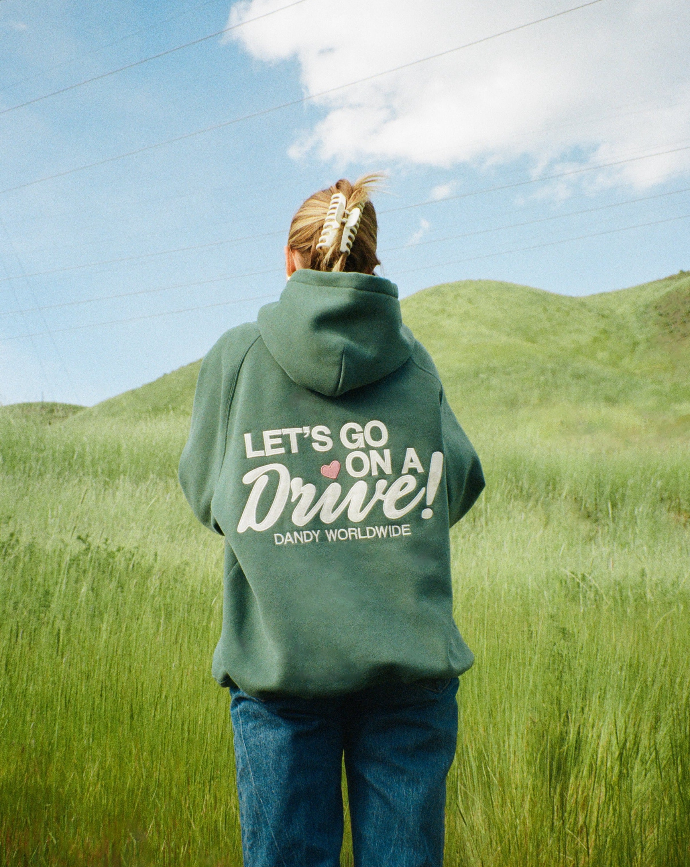 "Let's Go on a Drive" Oversized Lux Hoodie in Green - Image 4
