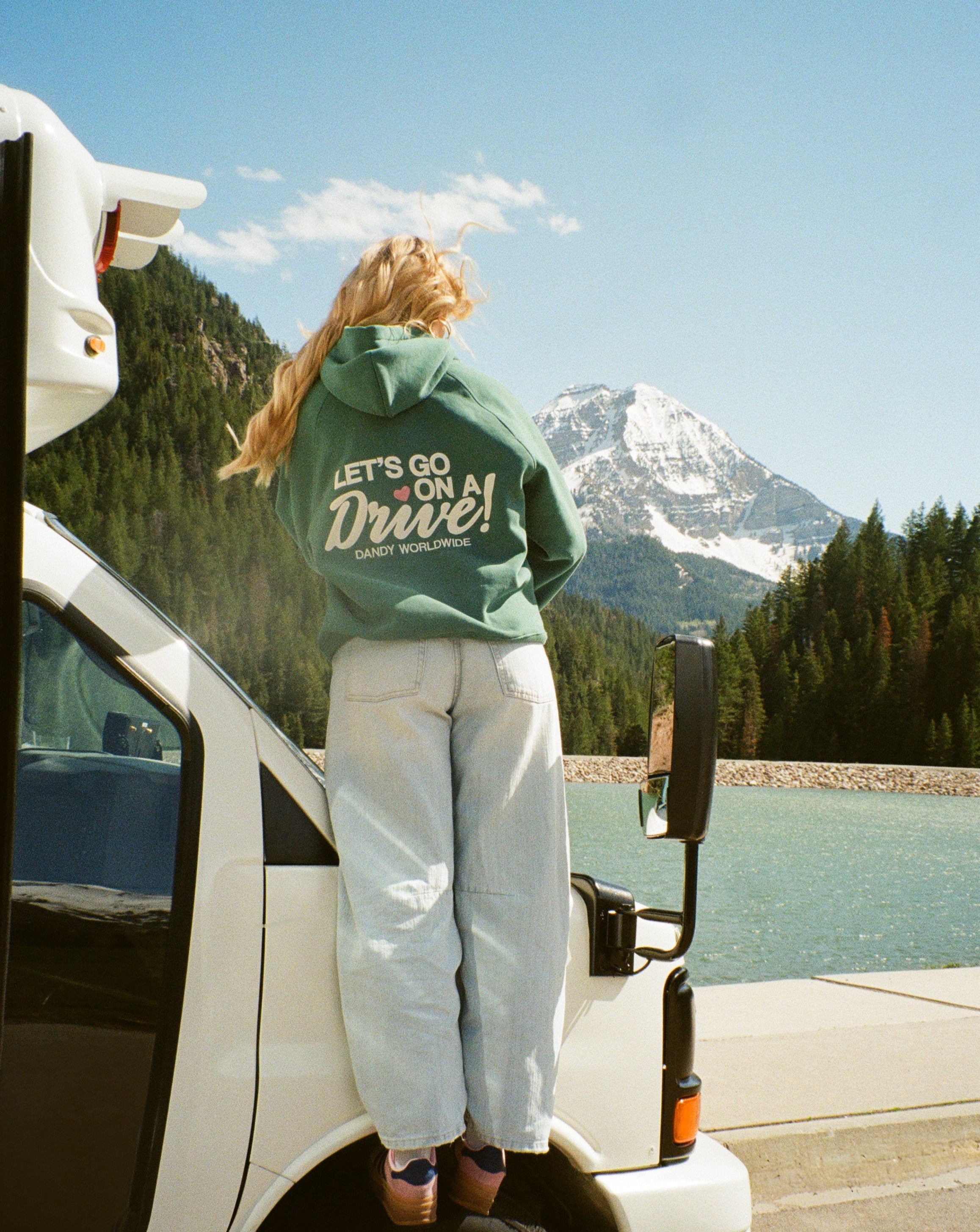 "Let's Go on a Drive" Oversized Lux Hoodie in Green - Image 7