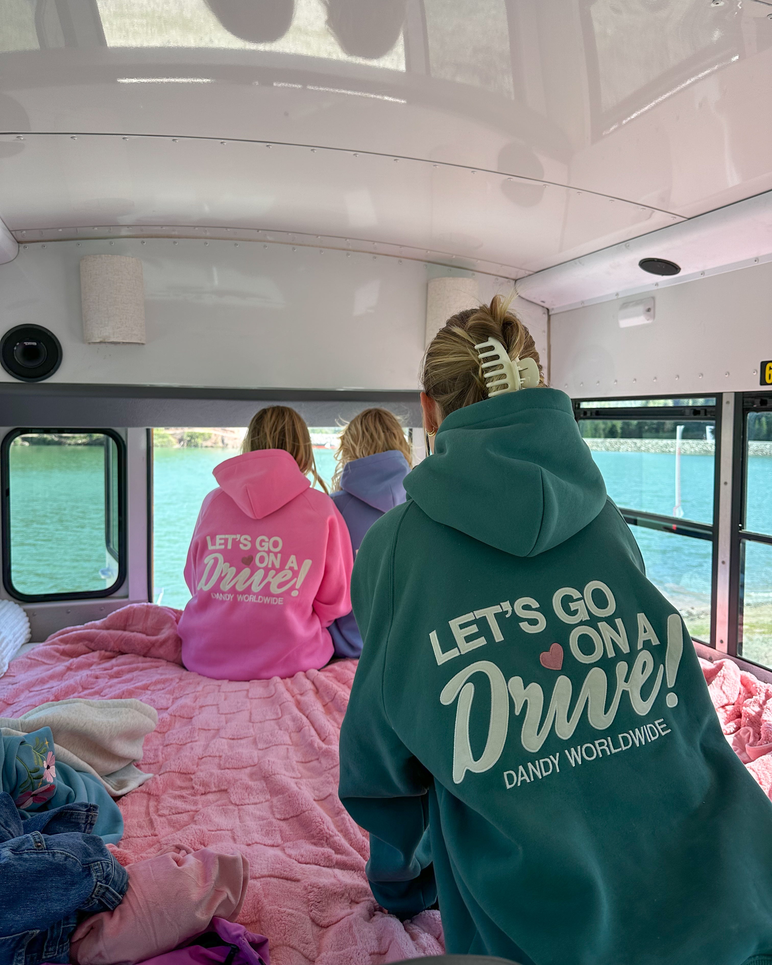 "Let's Go on a Drive" Oversized Lux Hoodie in Green - Image 3
