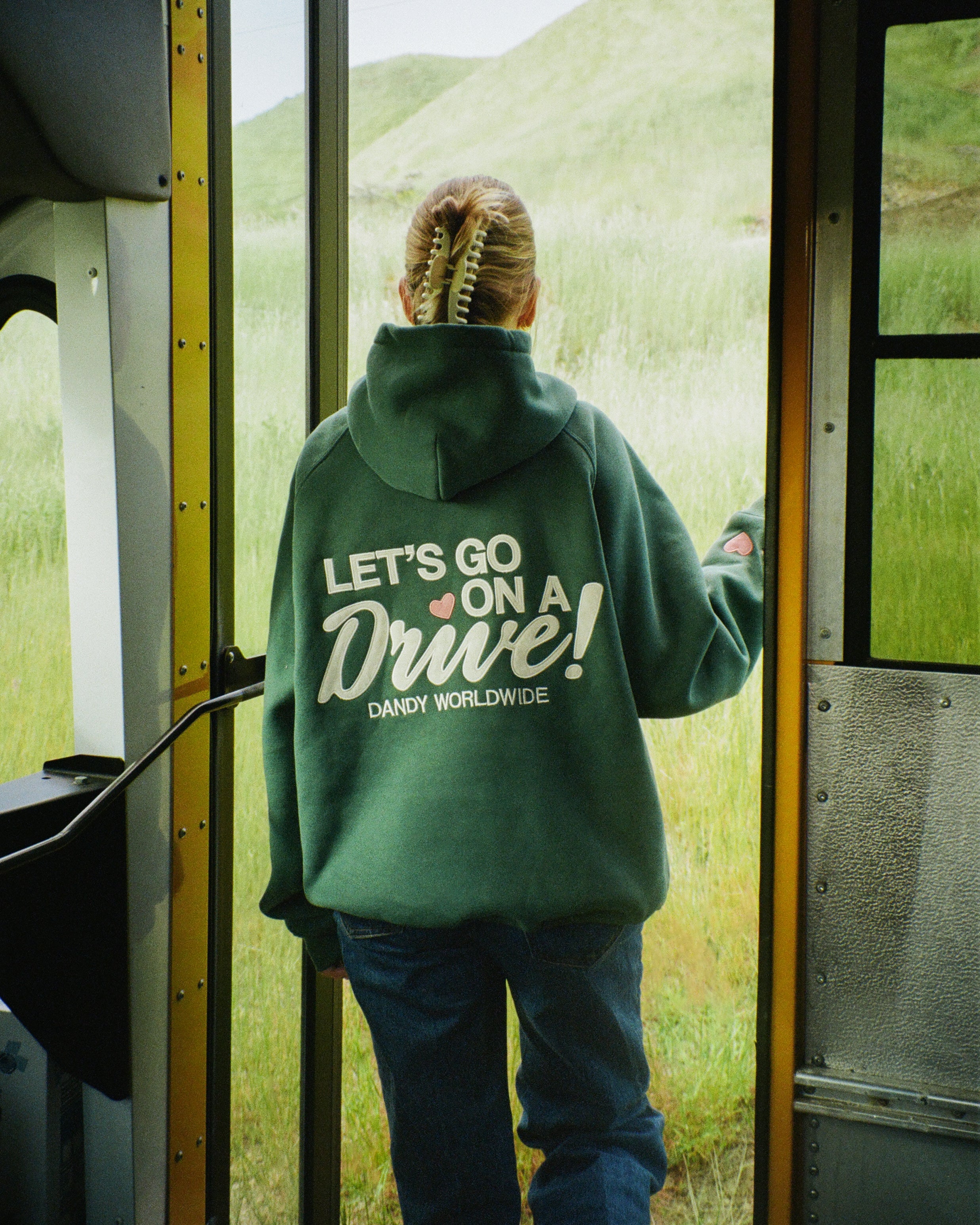 "Let's Go on a Drive" Oversized Lux Hoodie in Green - Image 11