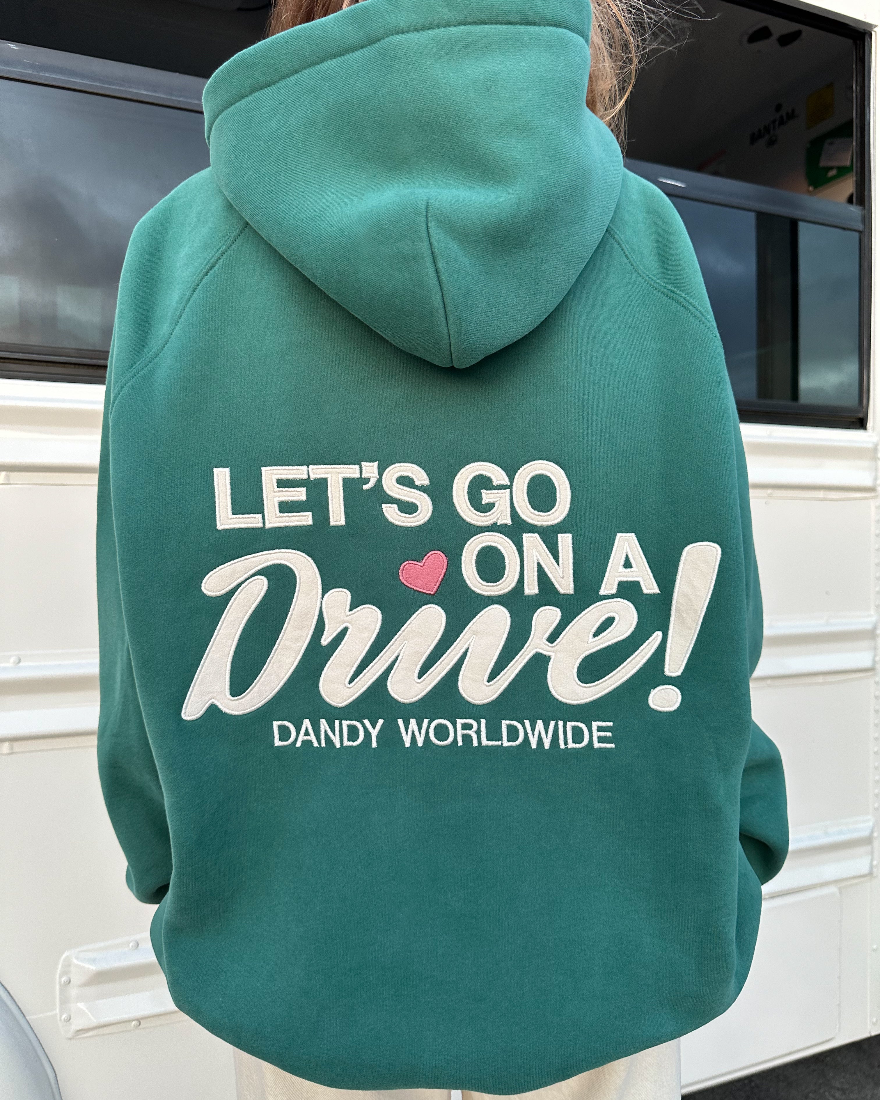 "Let's Go on a Drive" Oversized Lux Hoodie in Green - Image 5