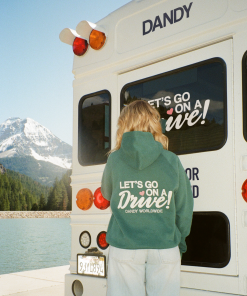 "Let's Go on a Drive" Oversized Lux Hoodie in Green