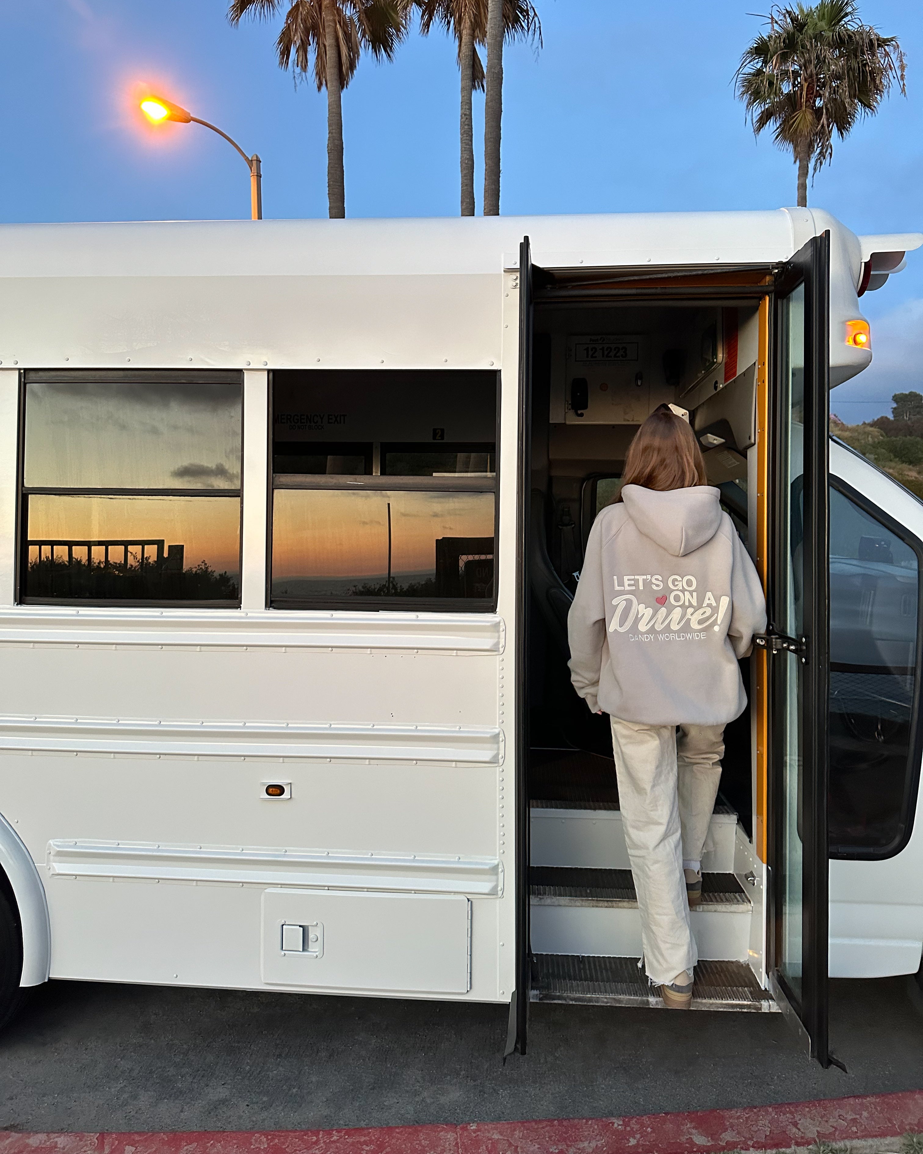 "Let's Go on a Drive" Oversized Lux Hoodie in Light Gray - Image 4
