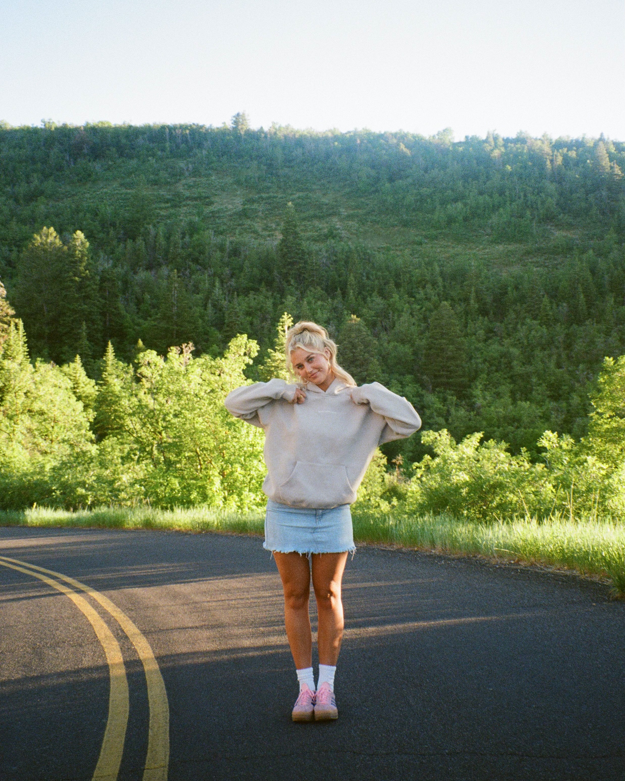"Let's Go on a Drive" Oversized Lux Hoodie in Light Gray - Image 5
