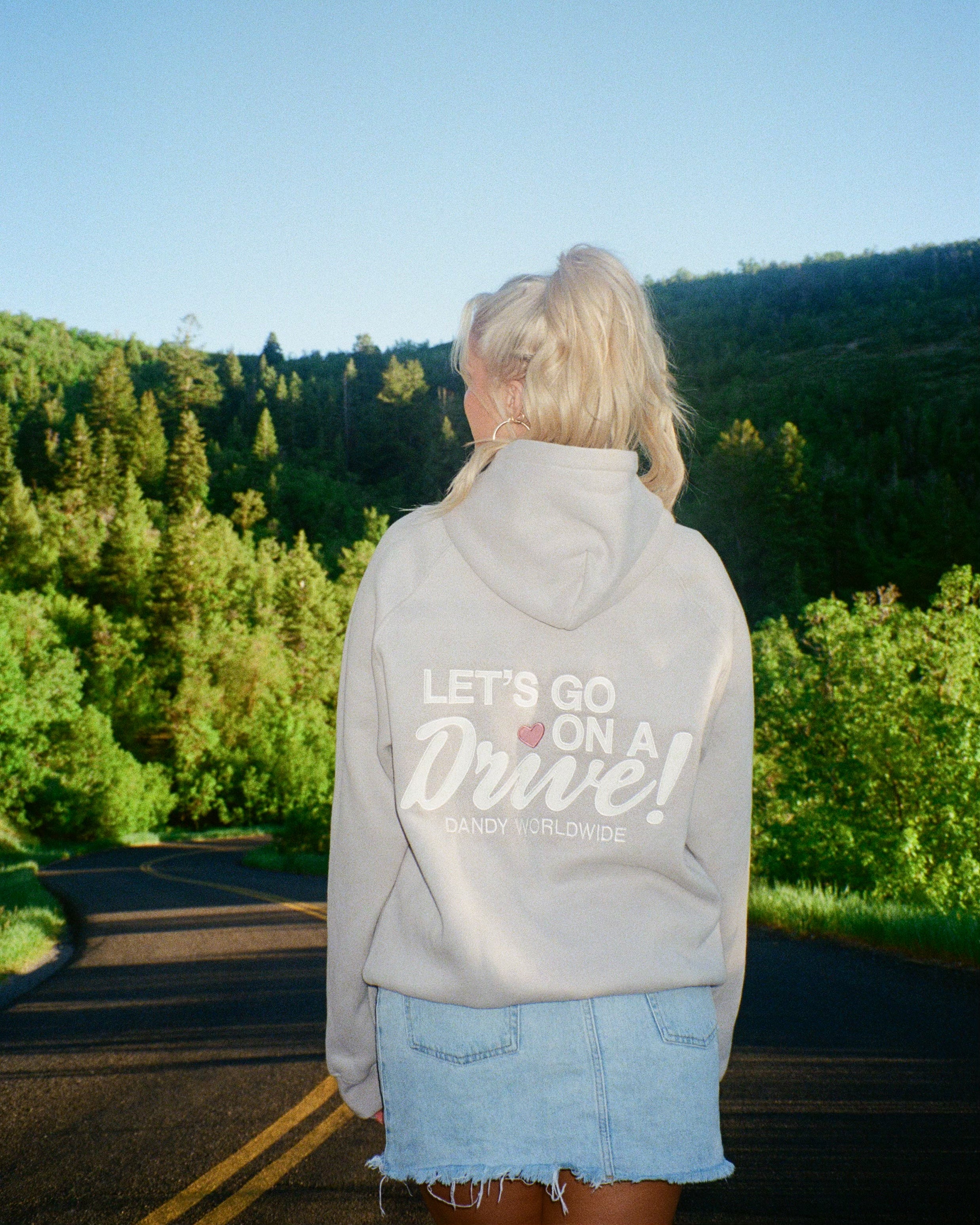 "Let's Go on a Drive" Oversized Lux Hoodie in Light Gray - Image 8