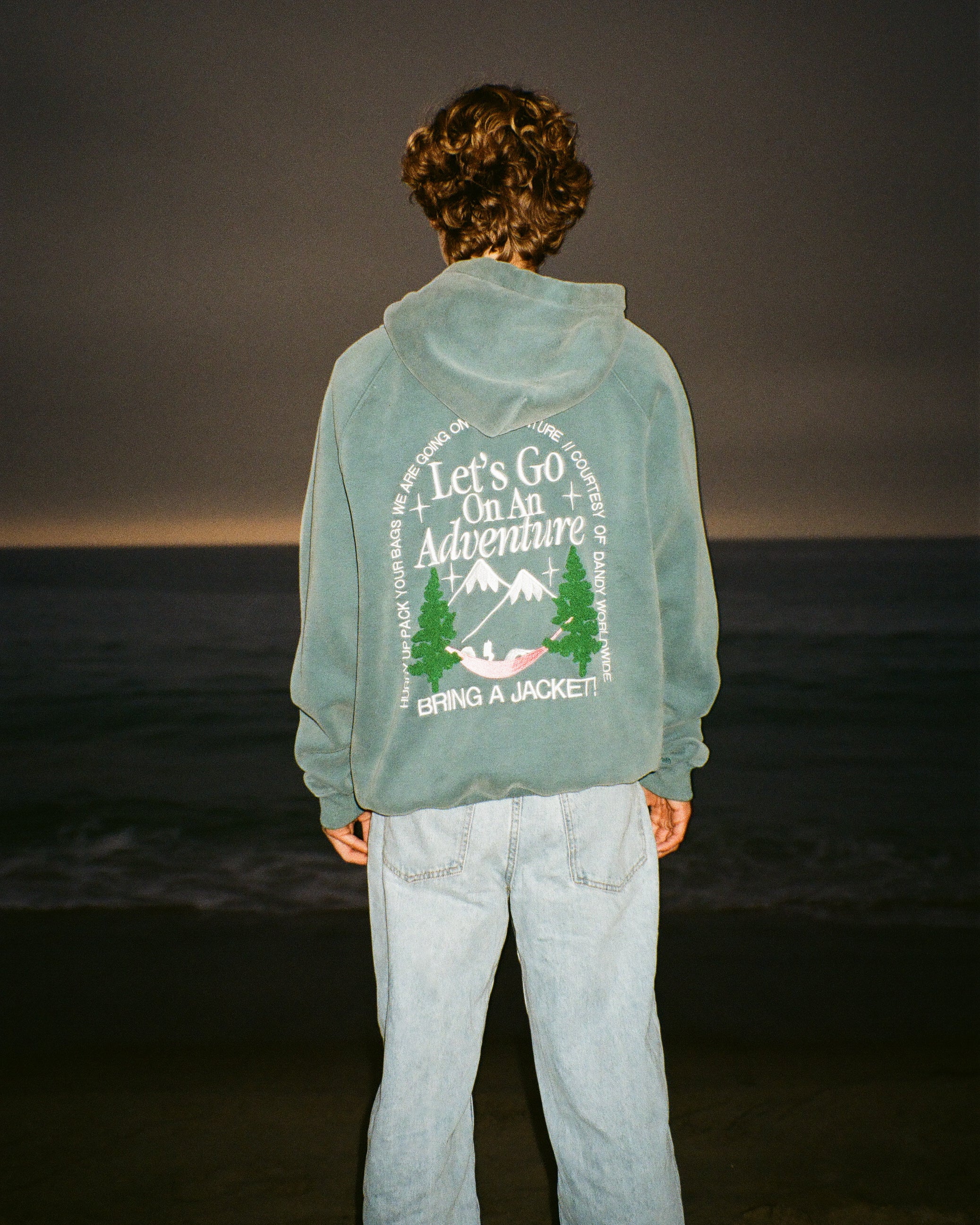 "Let's Go On An Adventure" Oversized Lux Hoodie in Pine Green - Image 17