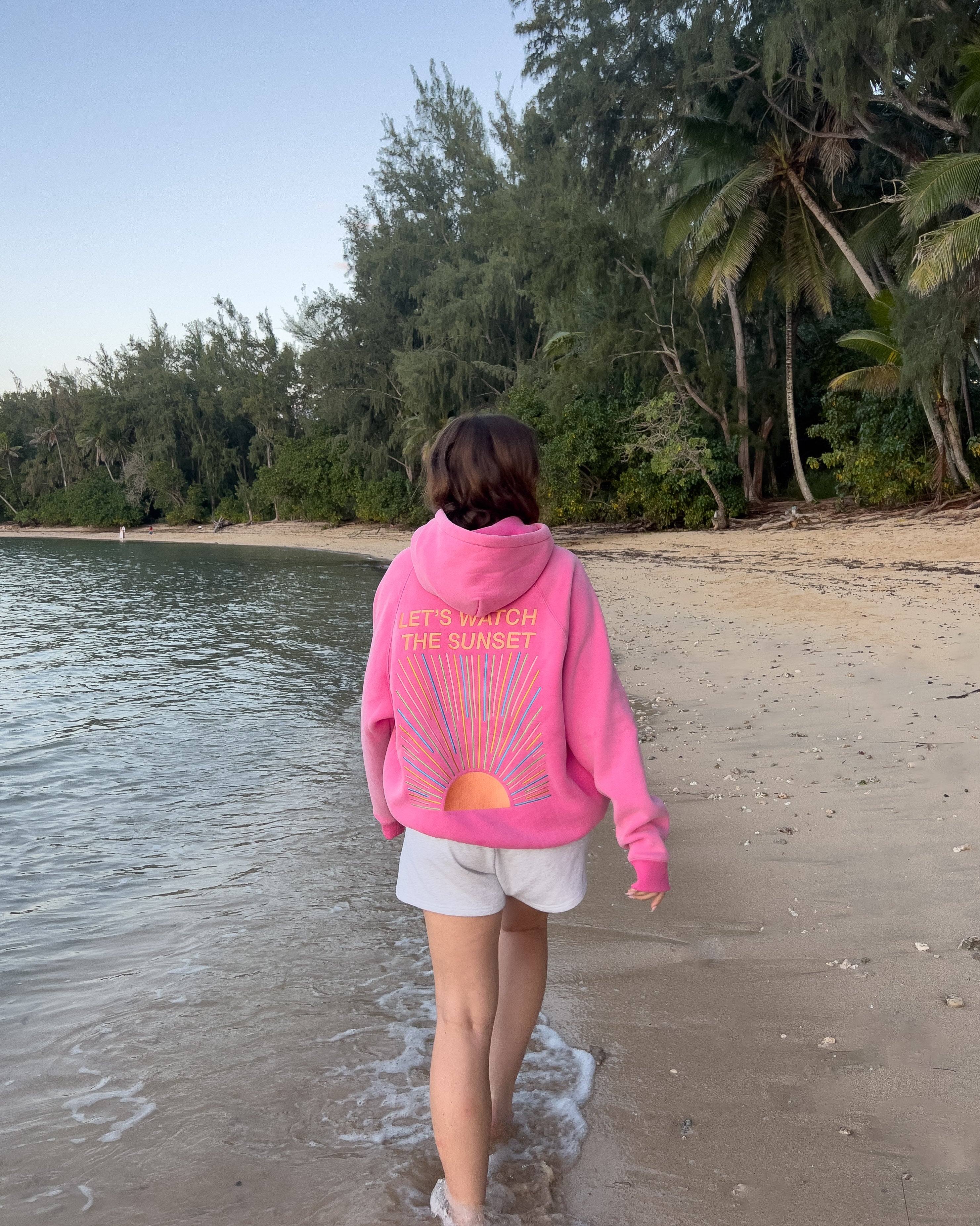"Let's Watch the Sunset" Oversized Lux Hoodie in Vintage Washed Pink - Image 6