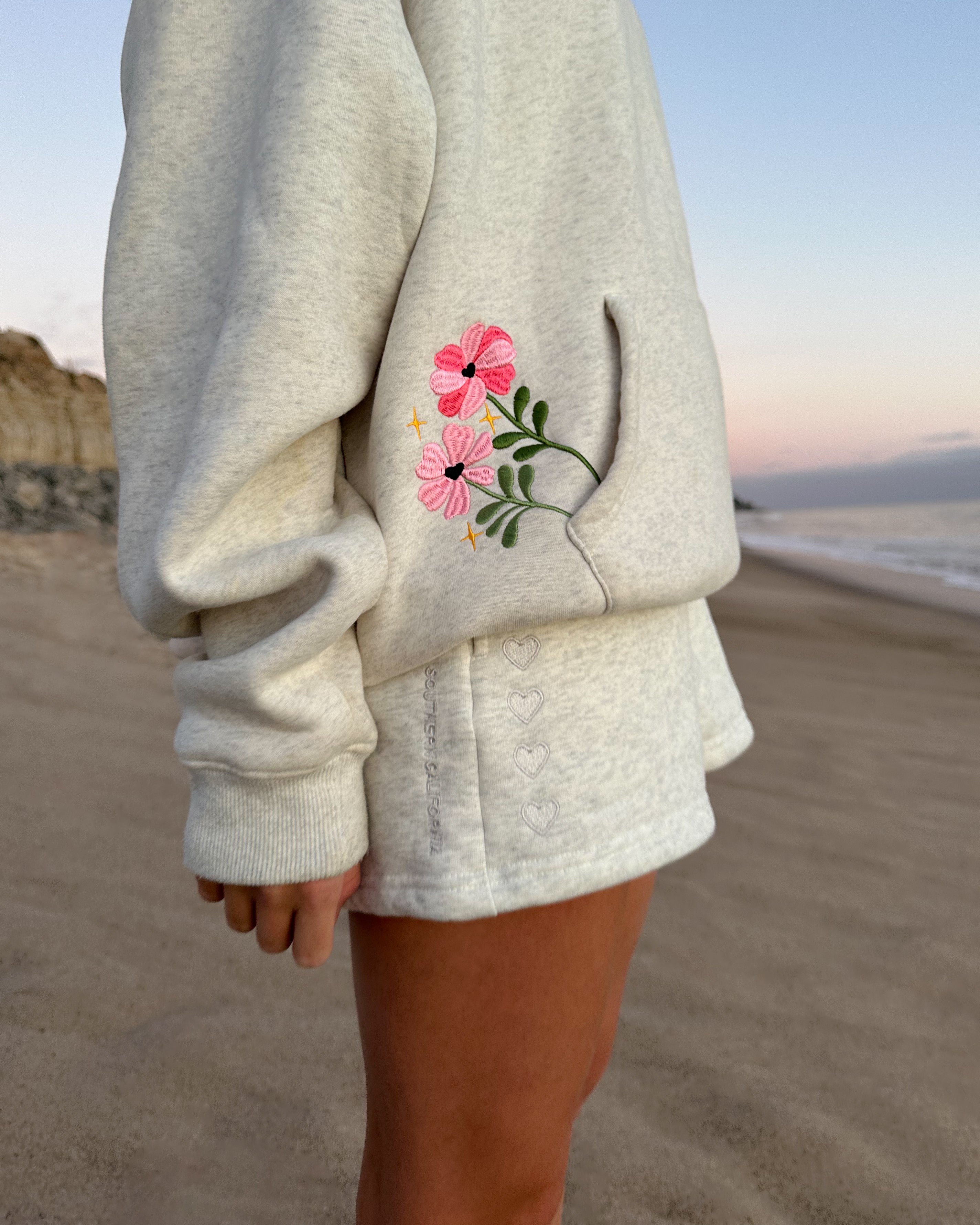 "Lover" Sweat Shorts in Heather Gray - Image 9