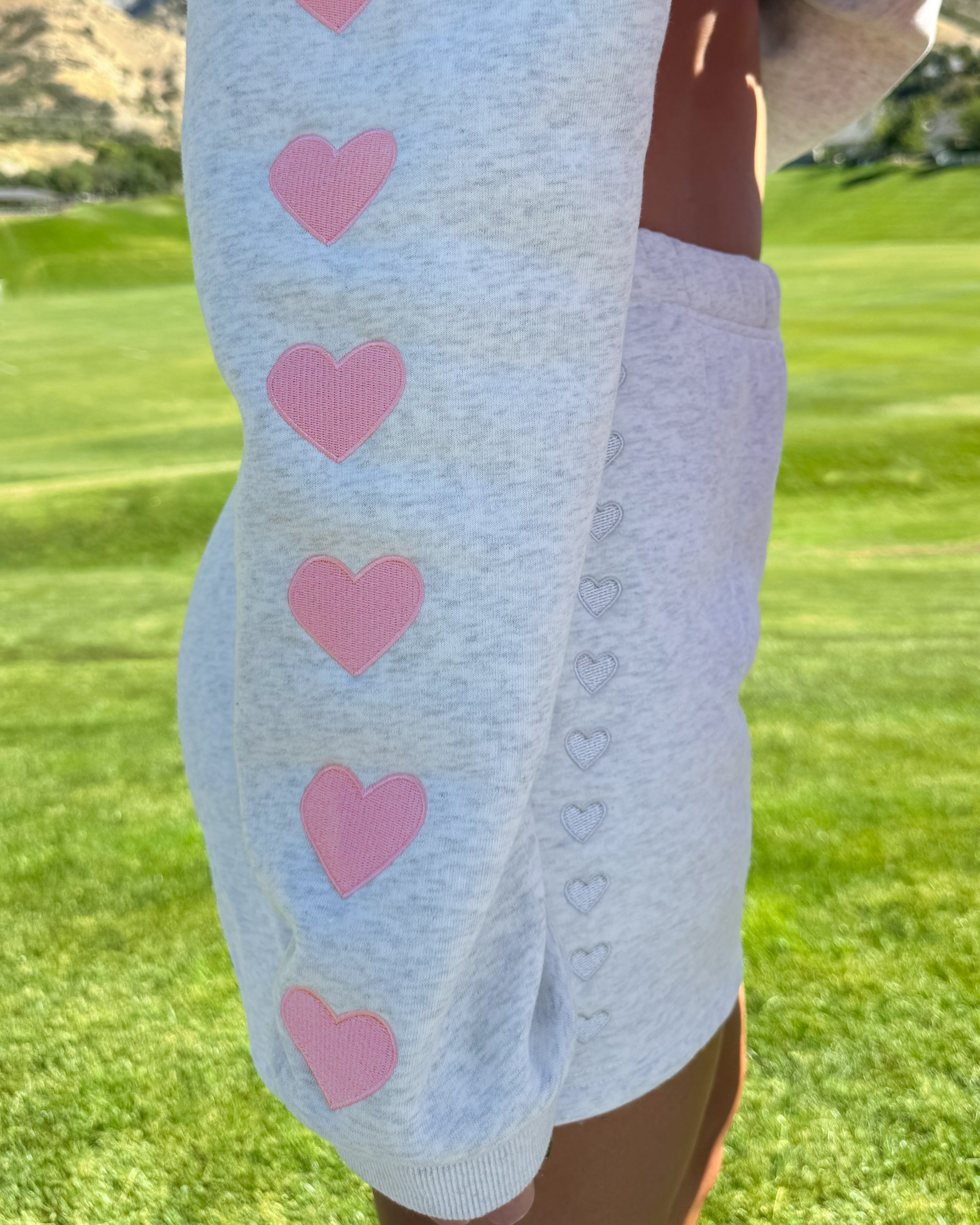 "Lover" Sweat Shorts in Heather Gray - Image 8
