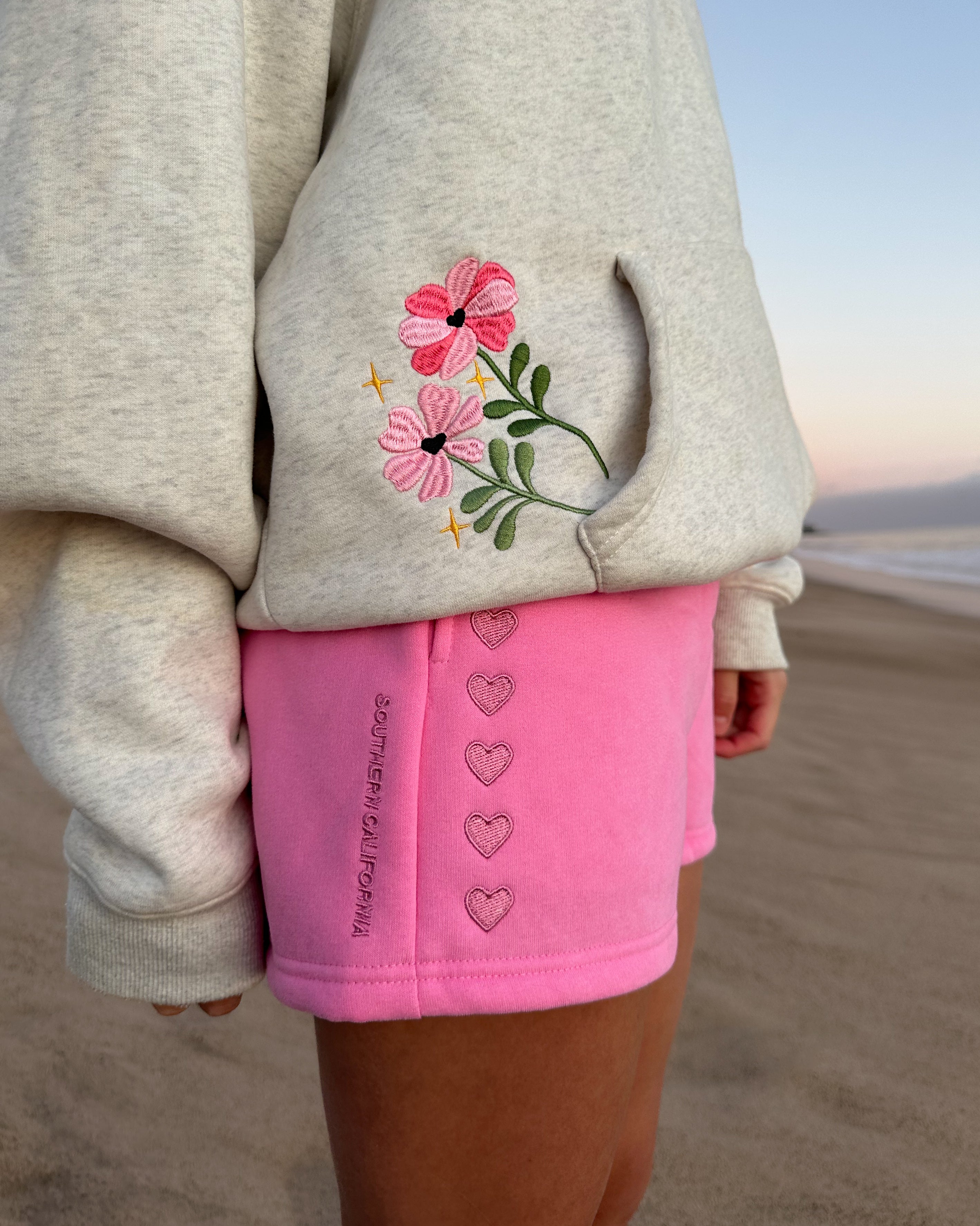 "Lover" Sweat Shorts in Pink - Image 2
