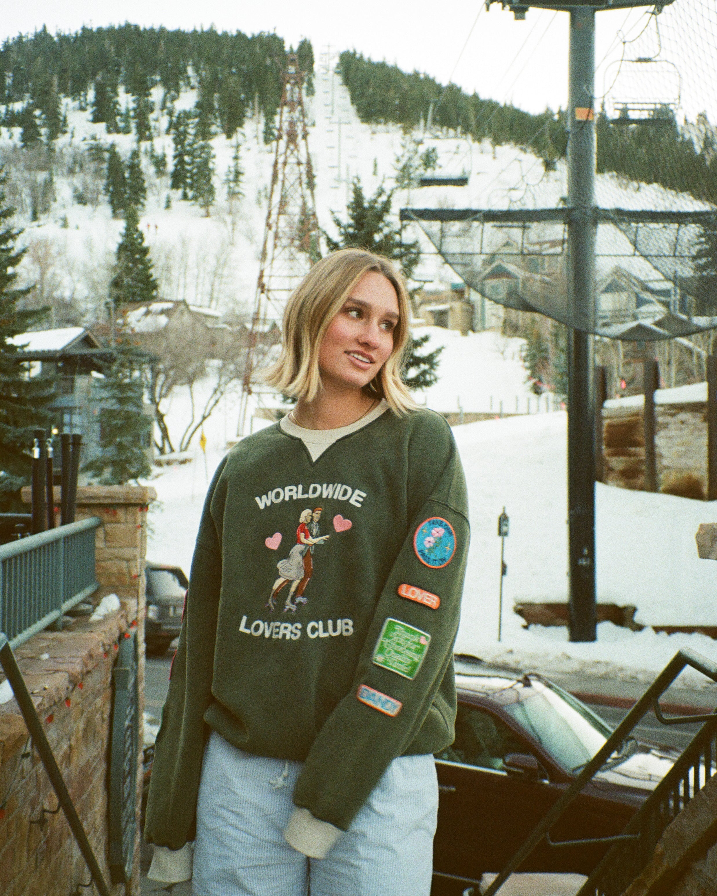 "Lovers Club" Crew Neck in Vintage Washed Green - Image 8
