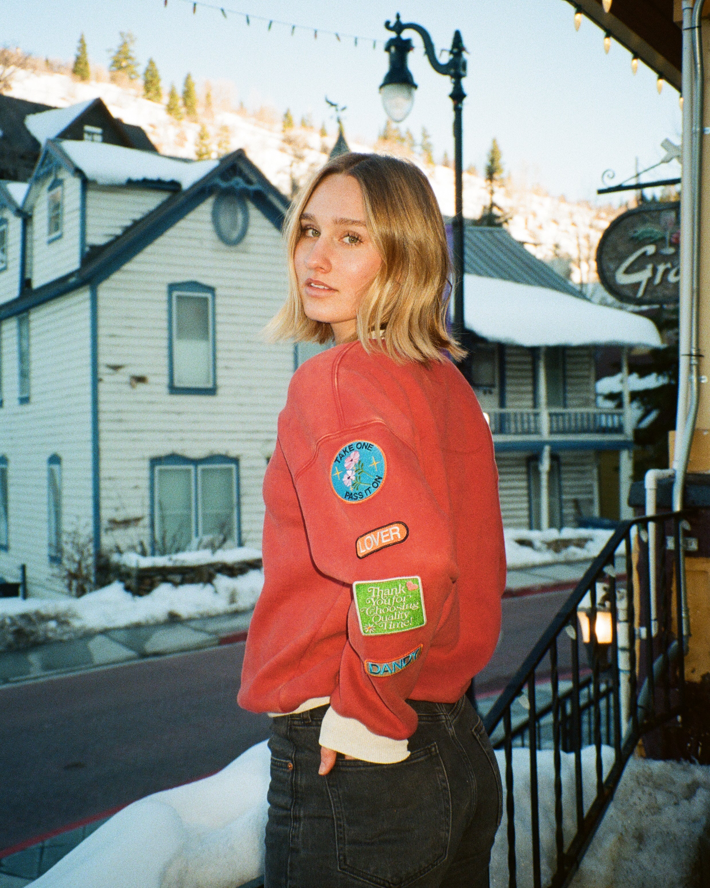 "Lovers Club" Crew Neck in Vintage Washed Red - Image 8