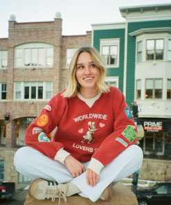 "Lovers Club" Crew Neck in Vintage Washed Red