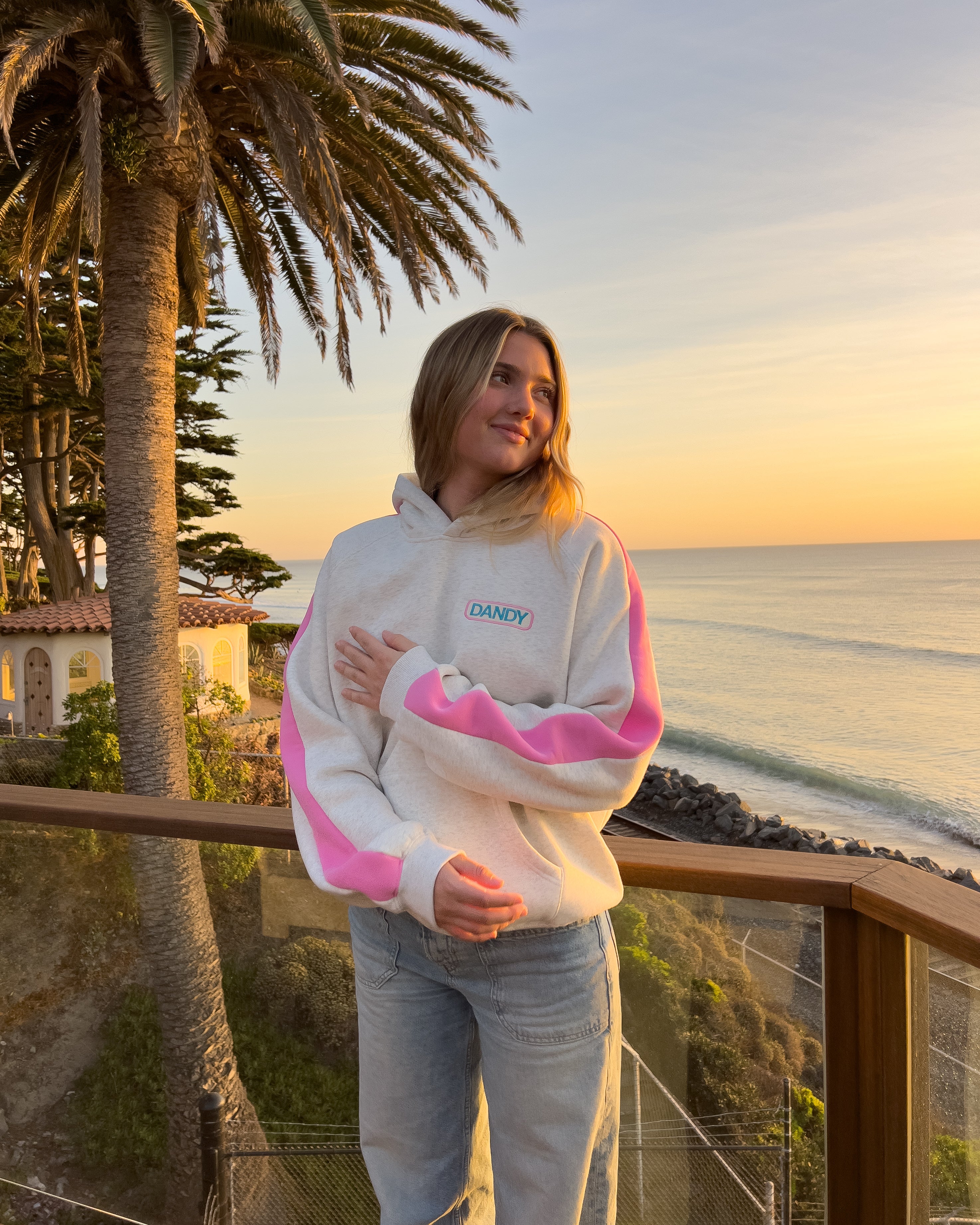 Pink Stripe Oversized Lux Hoodie - Image 2