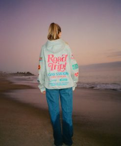 "Road Trip!" Oversized Lux Hoodie in Dark Heather