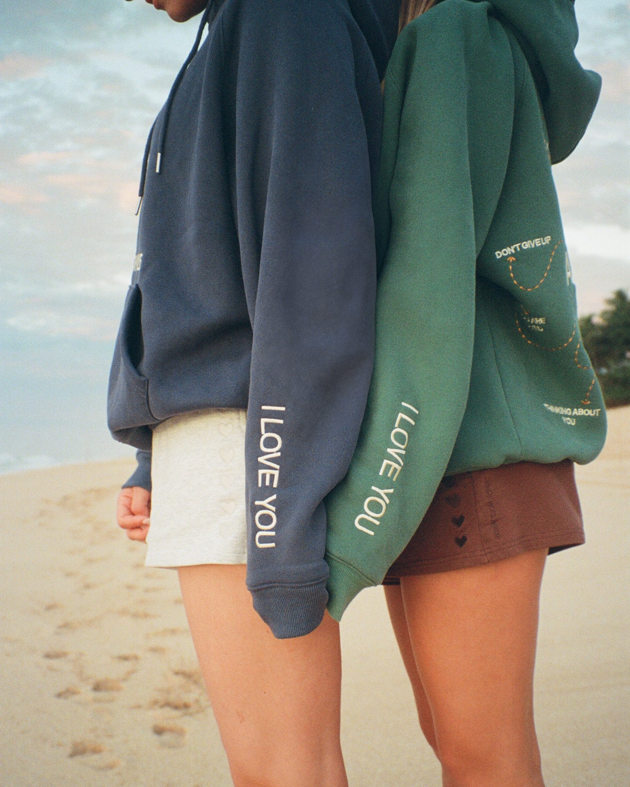 "Words of Affirmation" Oversized Lux Hoodie in Blue - Image 3