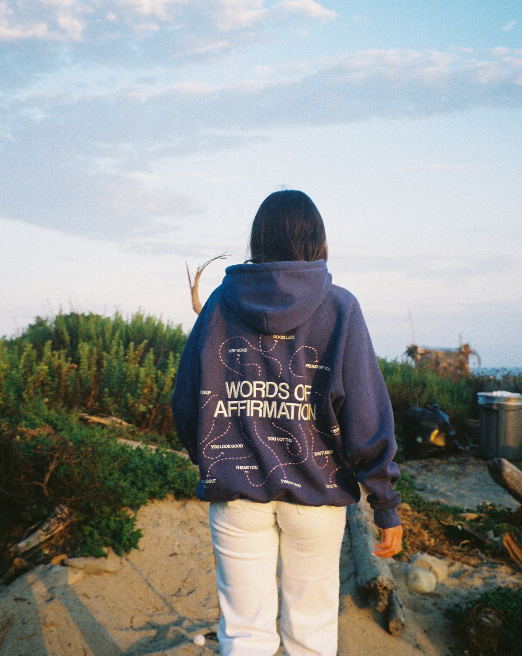 "Words of Affirmation" Oversized Lux Hoodie in Blue - Image 16