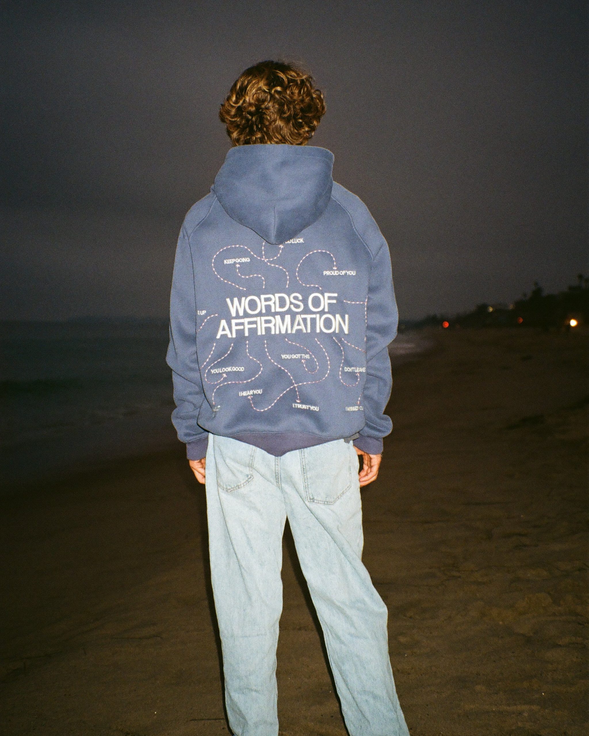"Words of Affirmation" Oversized Lux Hoodie in Blue - Image 7