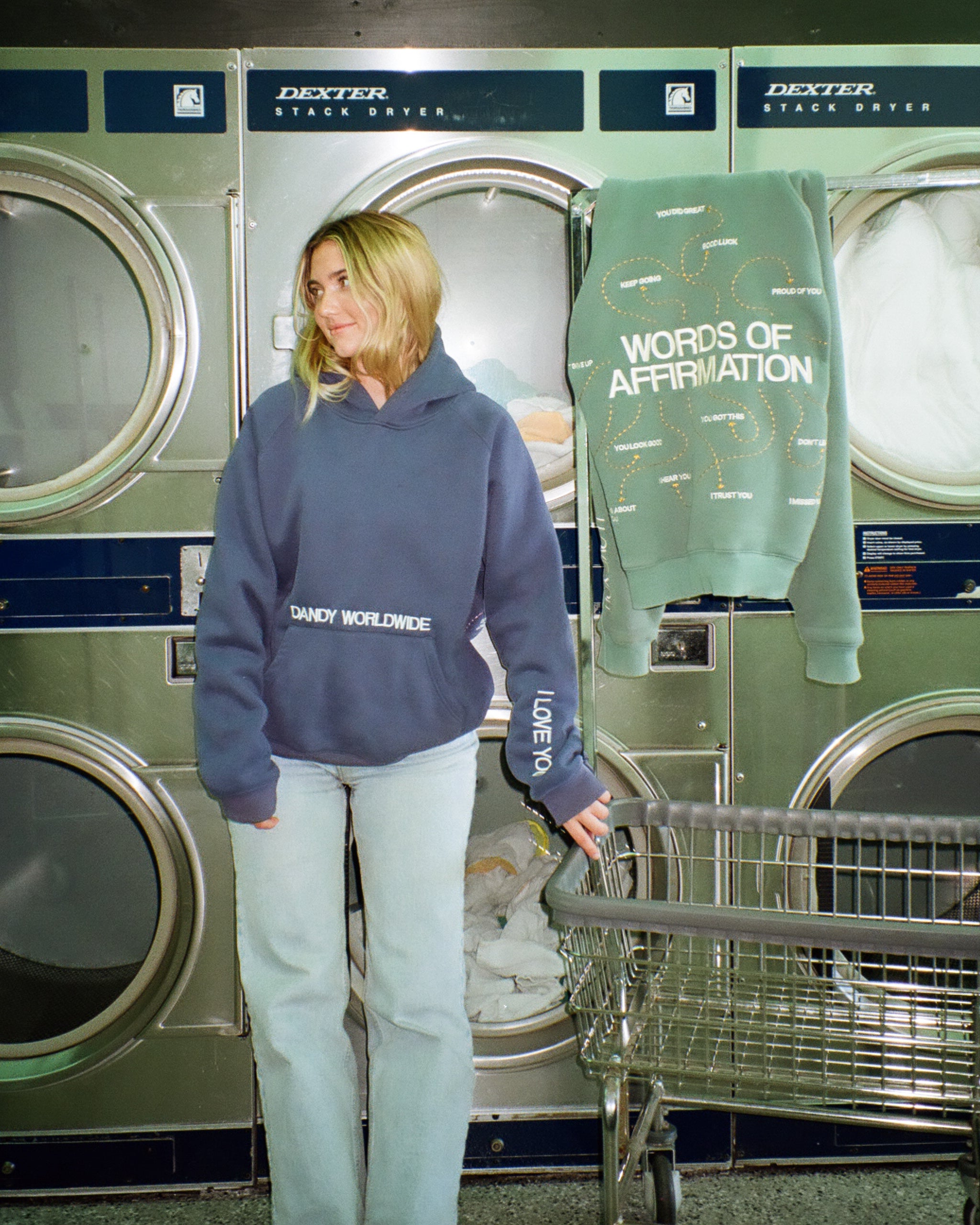 "Words of Affirmation" Oversized Lux Hoodie in Blue - Image 14